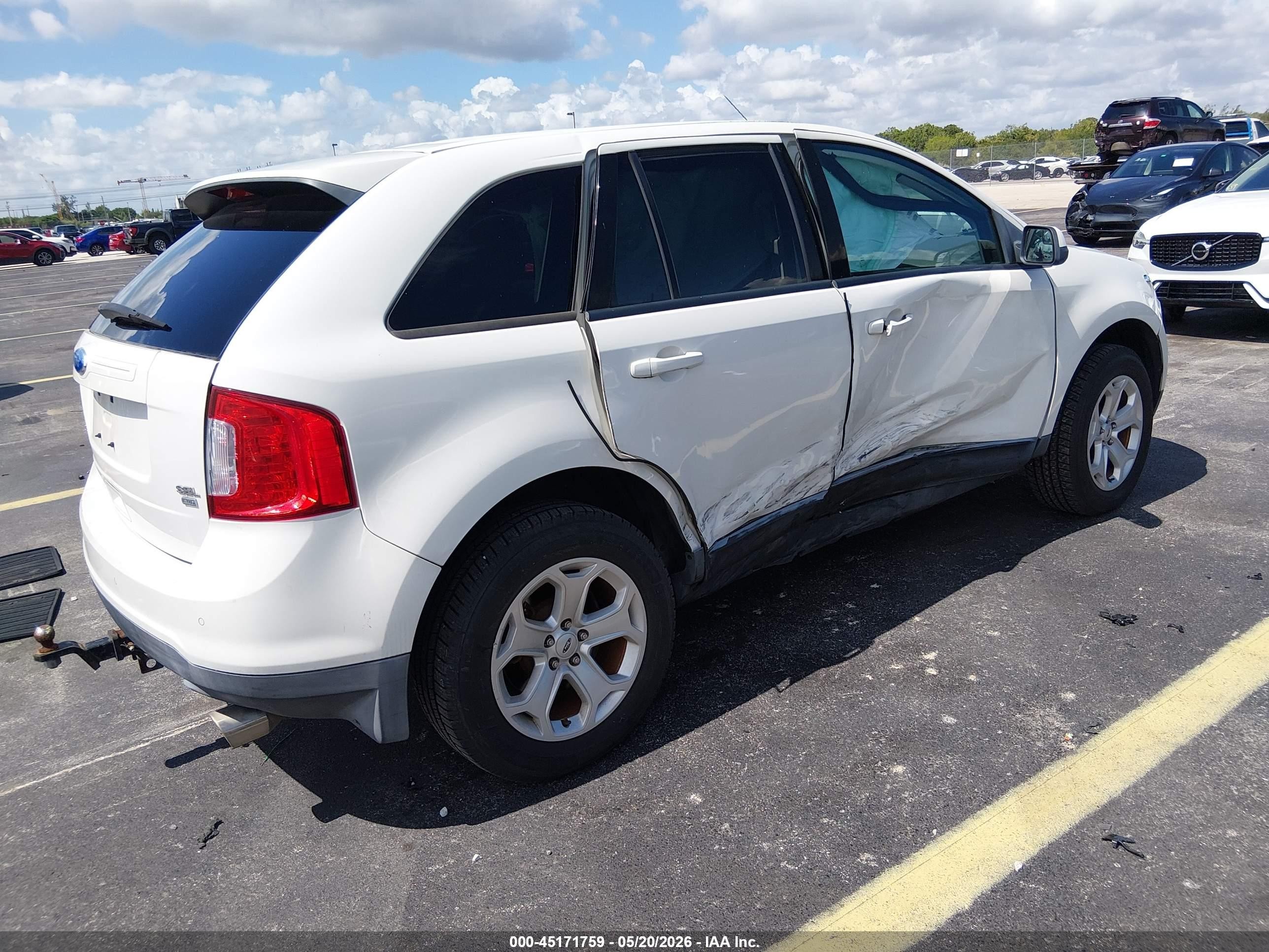 2012 Ford Edge Sel White vin: 2FMDK4JC0CBA77719