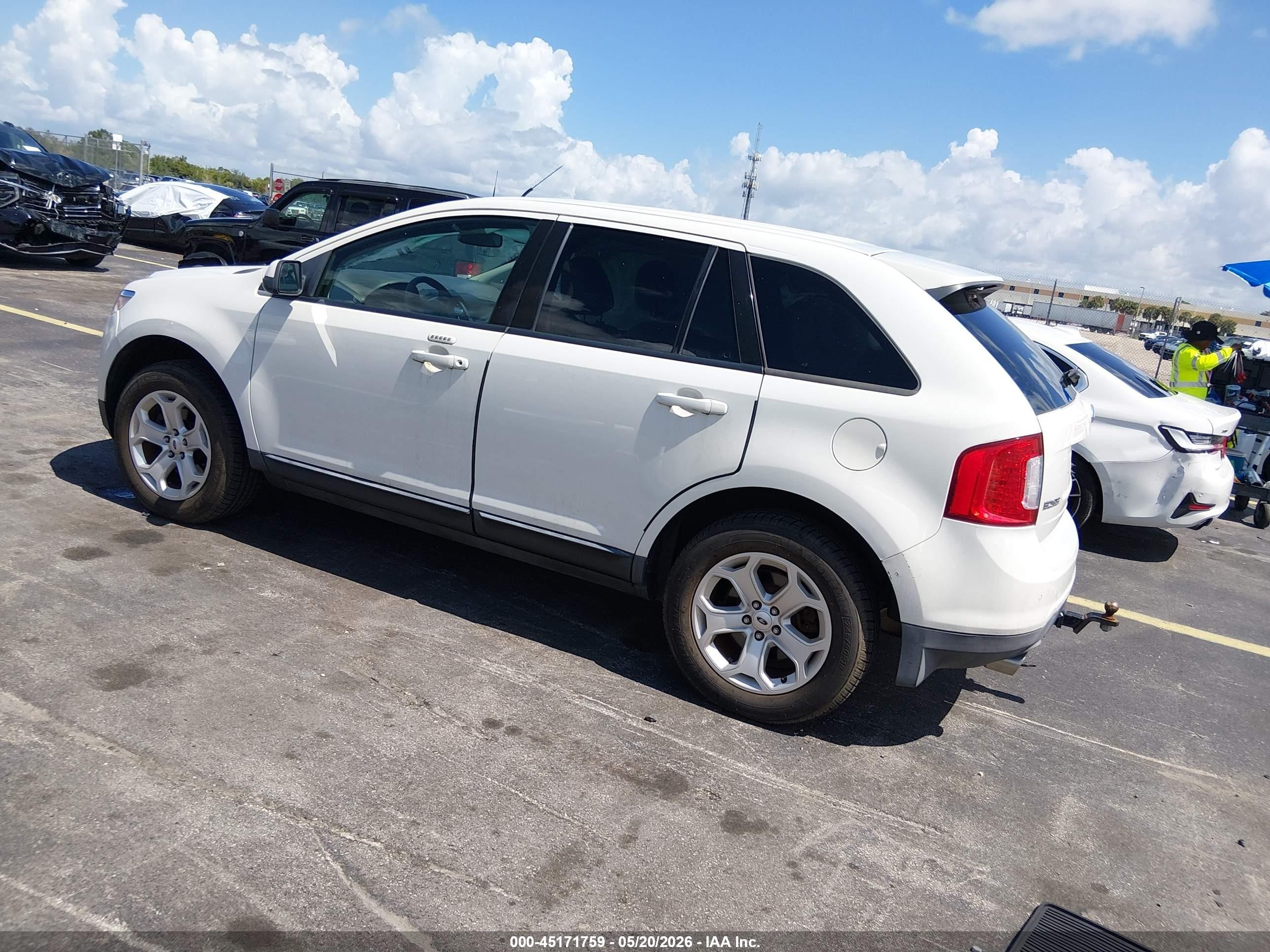 2012 Ford Edge Sel White vin: 2FMDK4JC0CBA77719