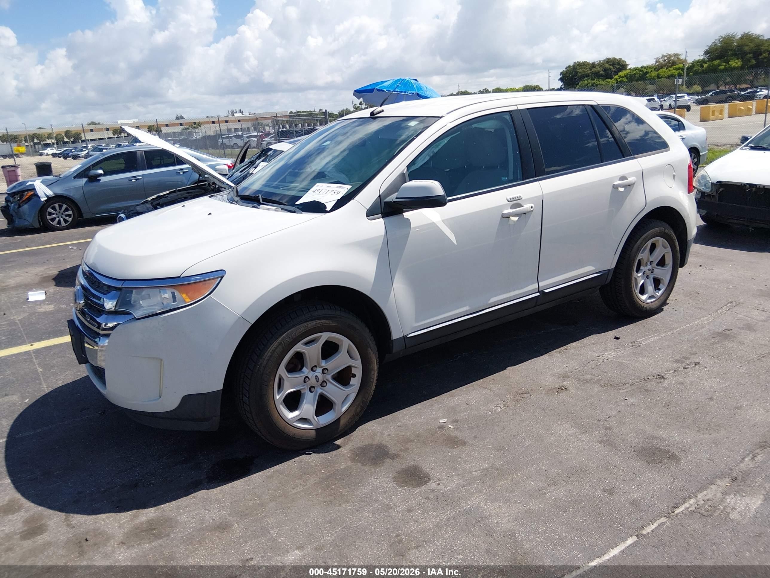 2012 Ford Edge Sel White vin: 2FMDK4JC0CBA77719