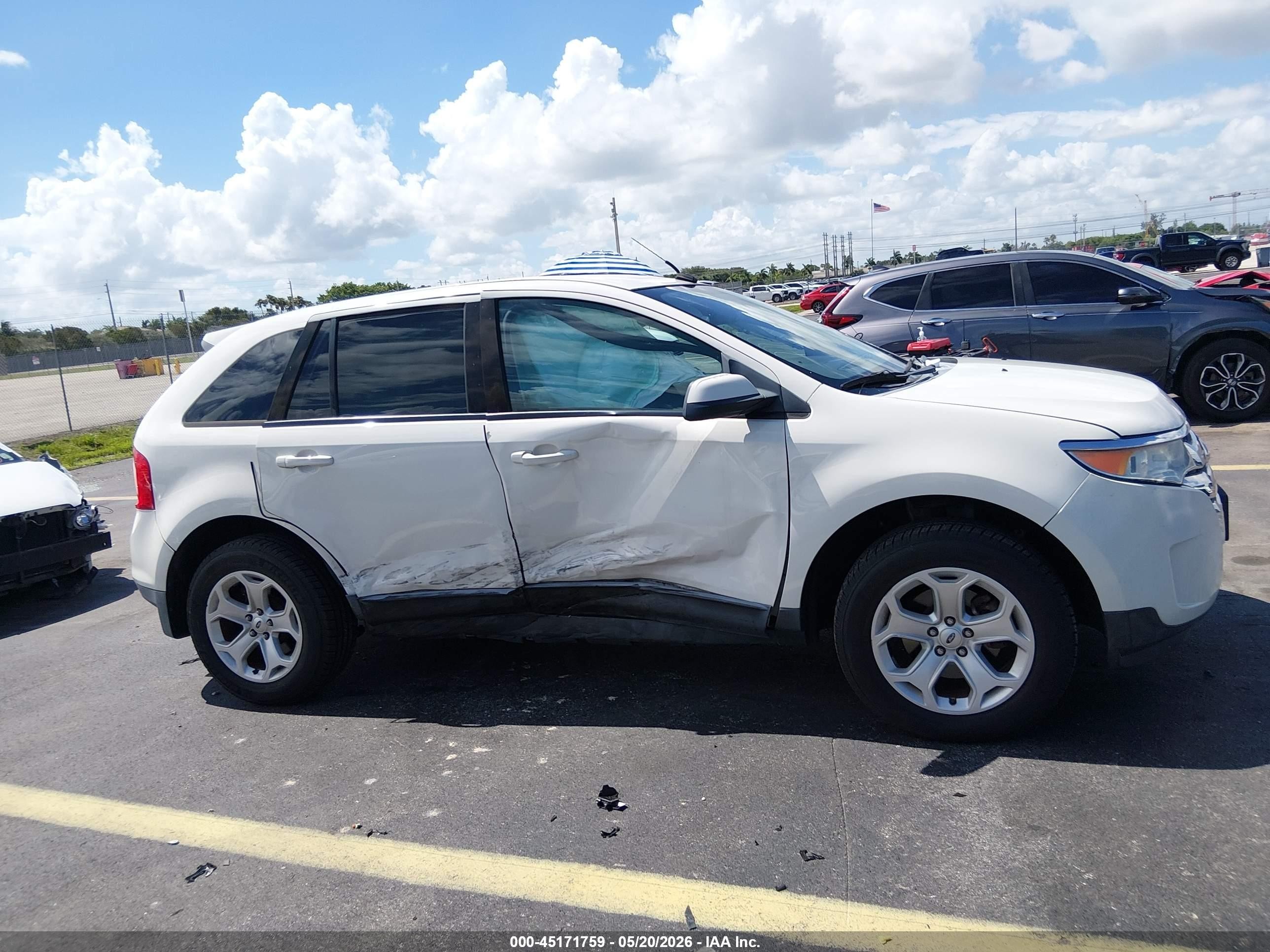 2012 Ford Edge Sel White vin: 2FMDK4JC0CBA77719