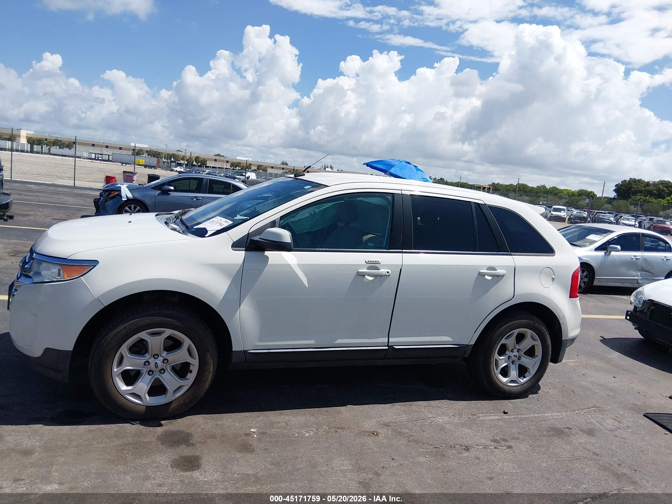 2012 Ford Edge Sel White vin: 2FMDK4JC0CBA77719