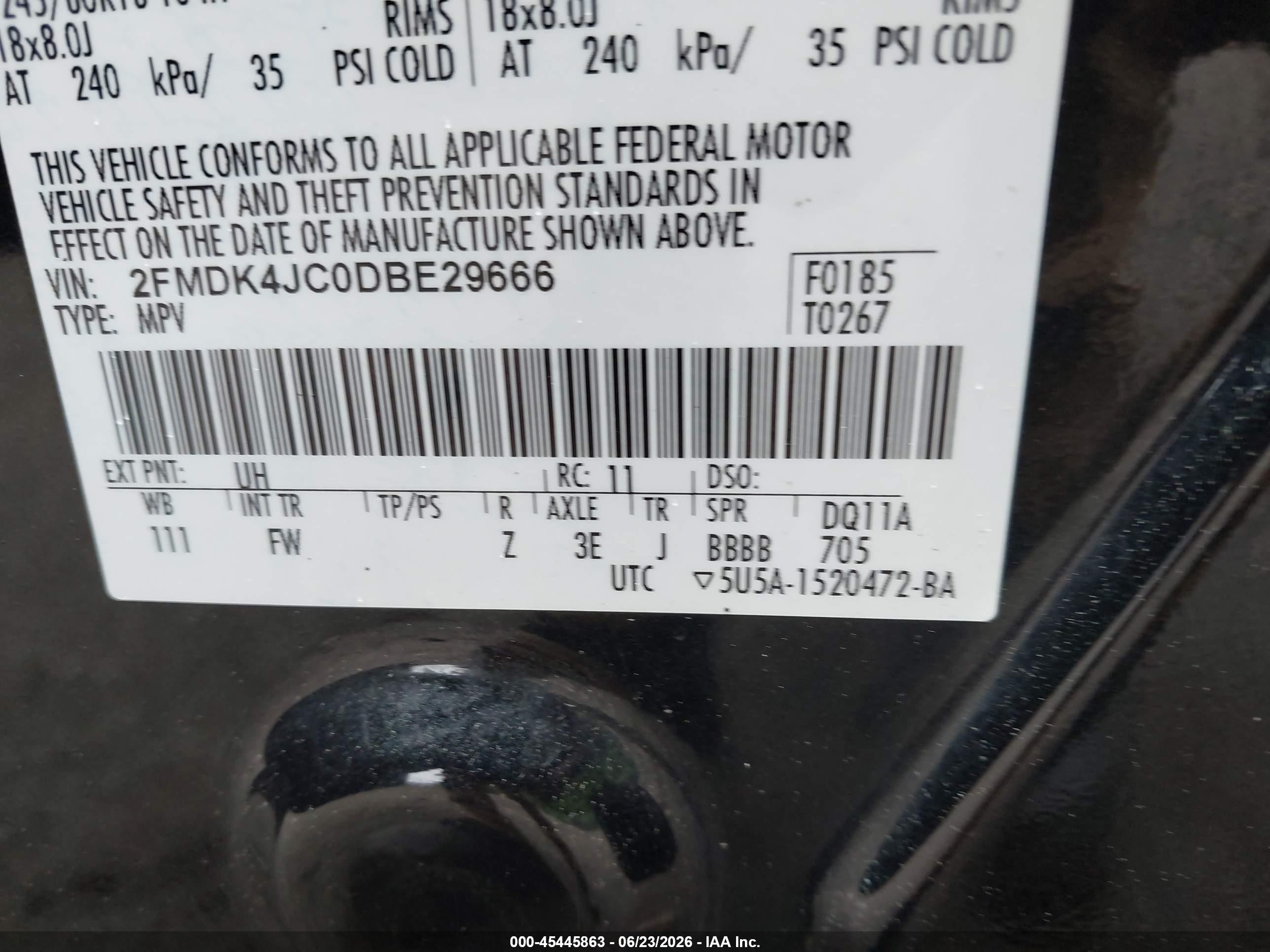 2013 Ford Edge Sel Black vin: 2FMDK4JC0DBE29666