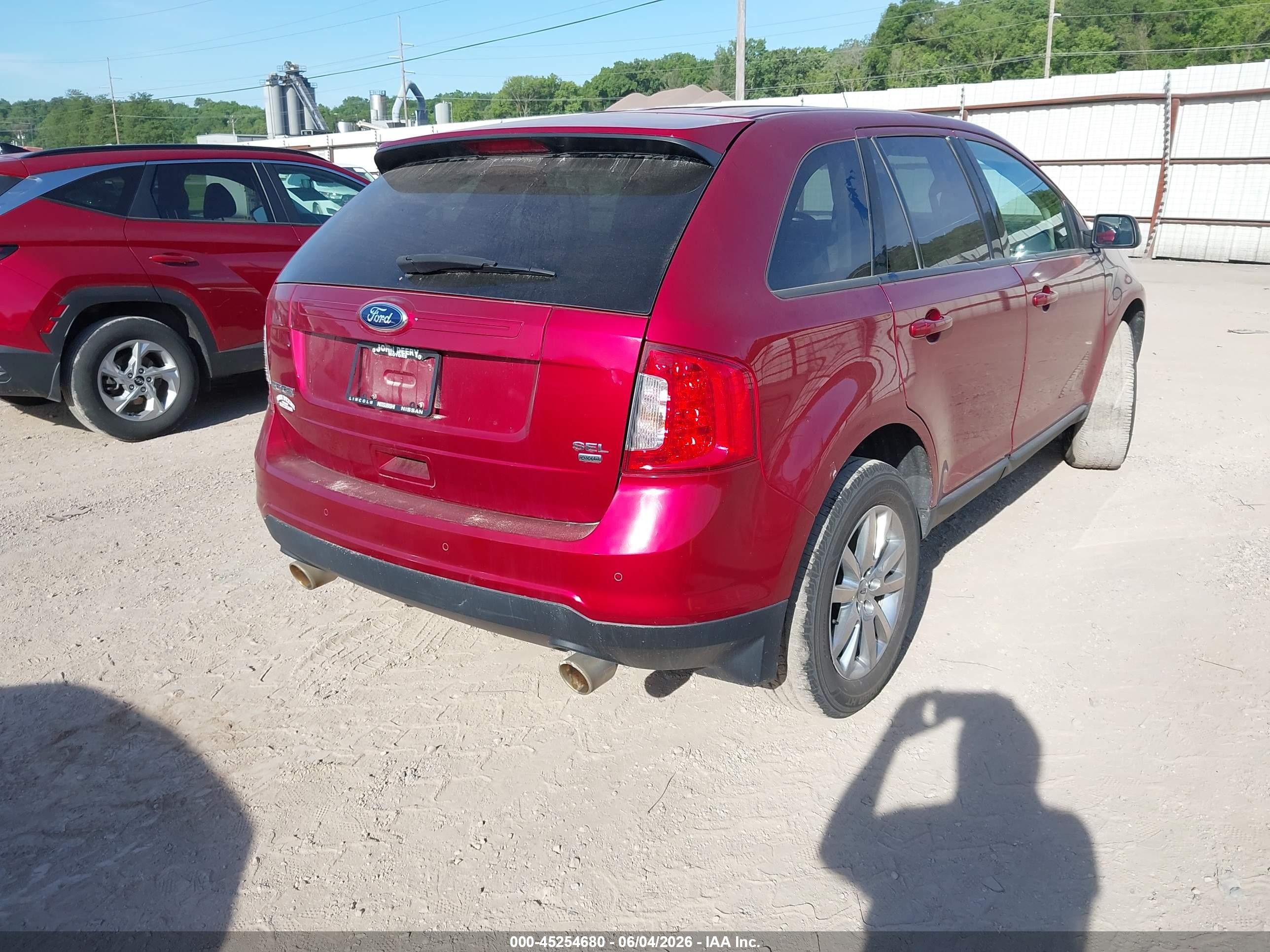 2014 Ford Edge Sel Красный vin: 2FMDK4JC0EBB13072