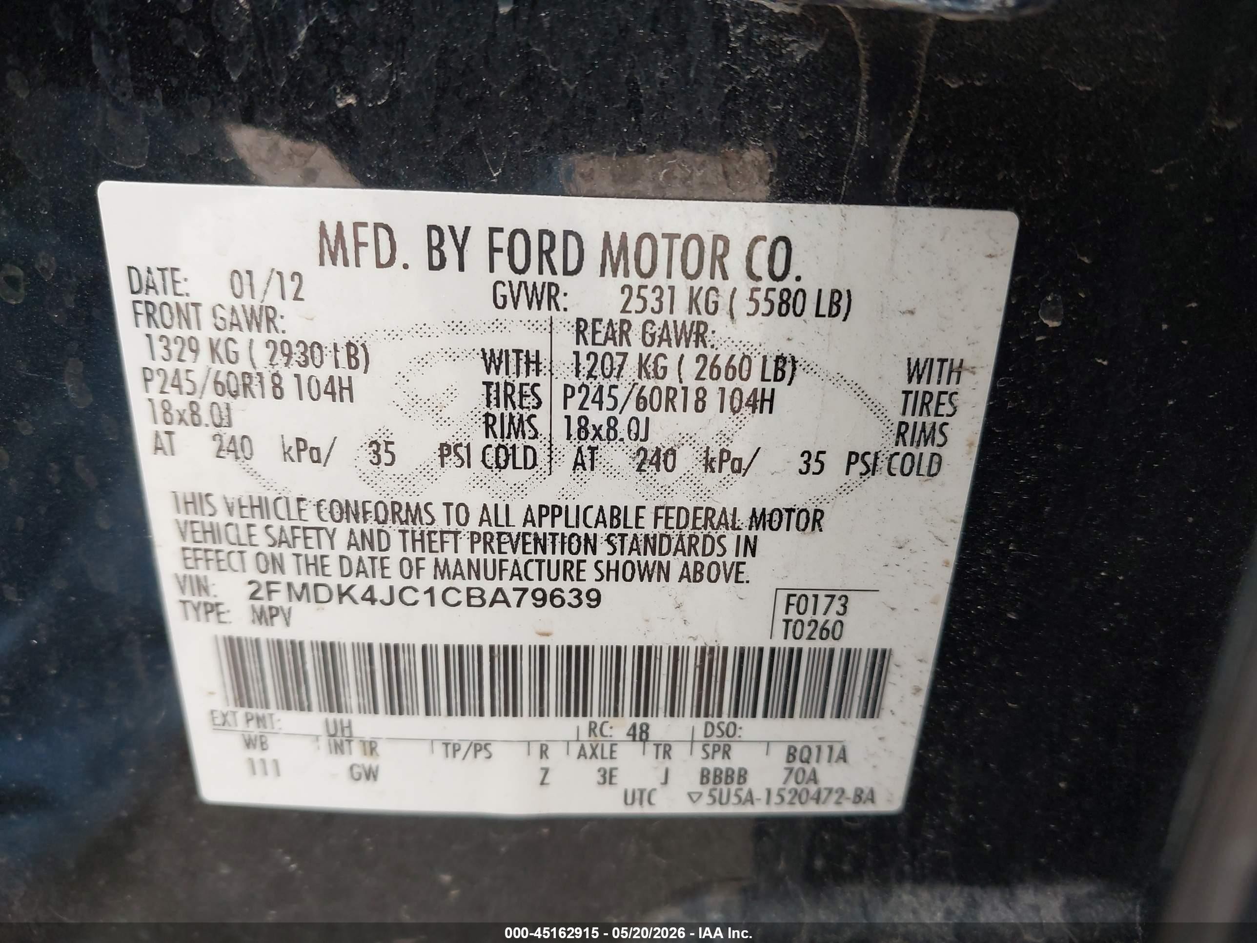 2012 Ford Edge Sel Black vin: 2FMDK4JC1CBA79639