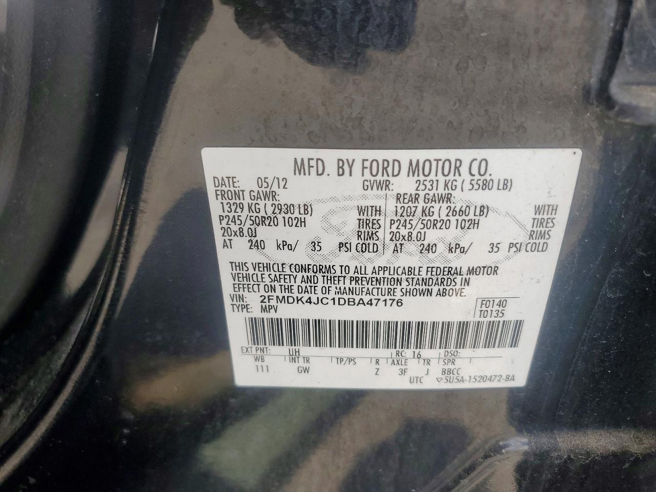 2013 Ford Edge Sel Black vin: 2FMDK4JC1DBA47176