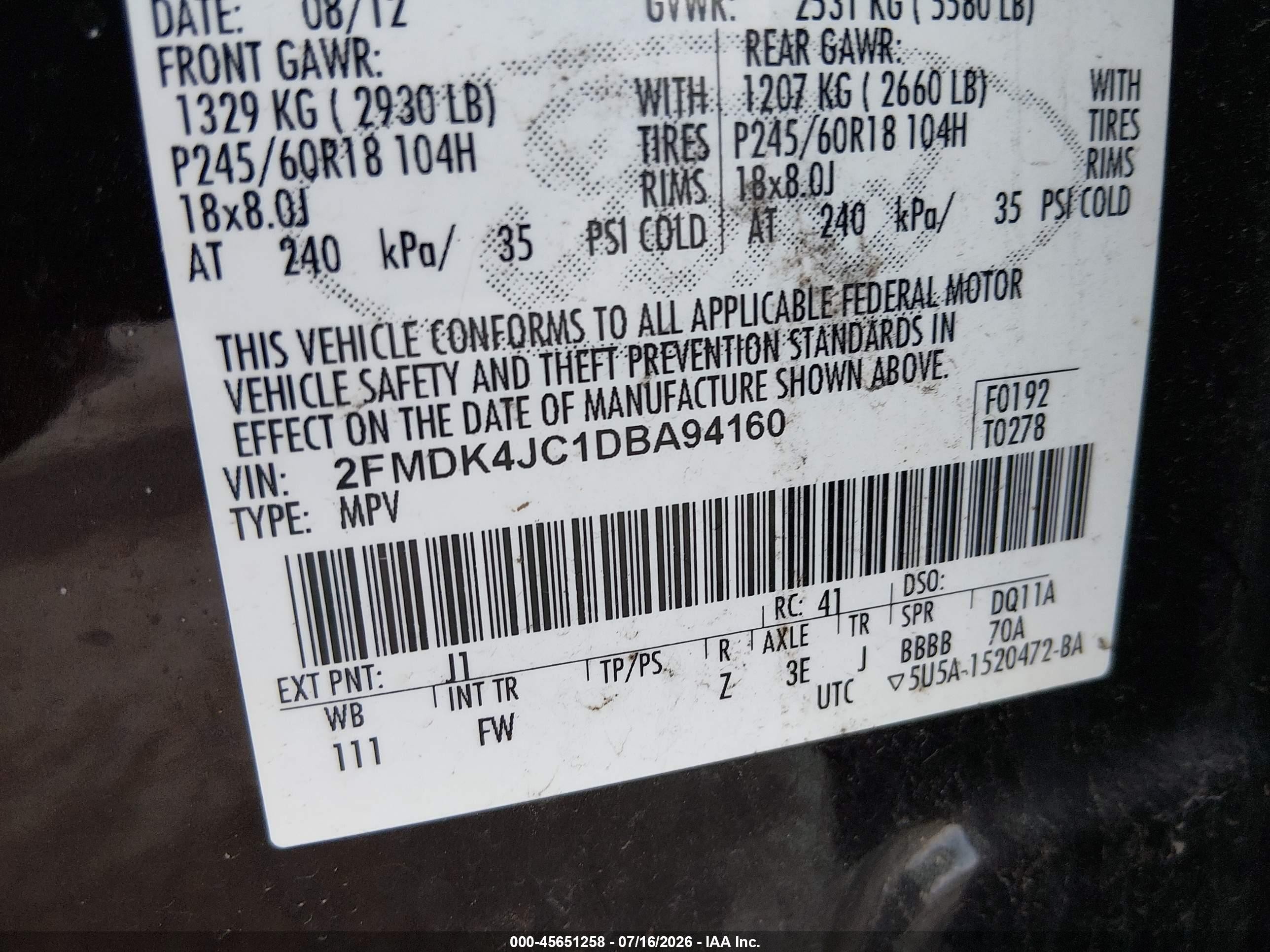 2013 Ford Edge Sel Black vin: 2FMDK4JC1DBA94160
