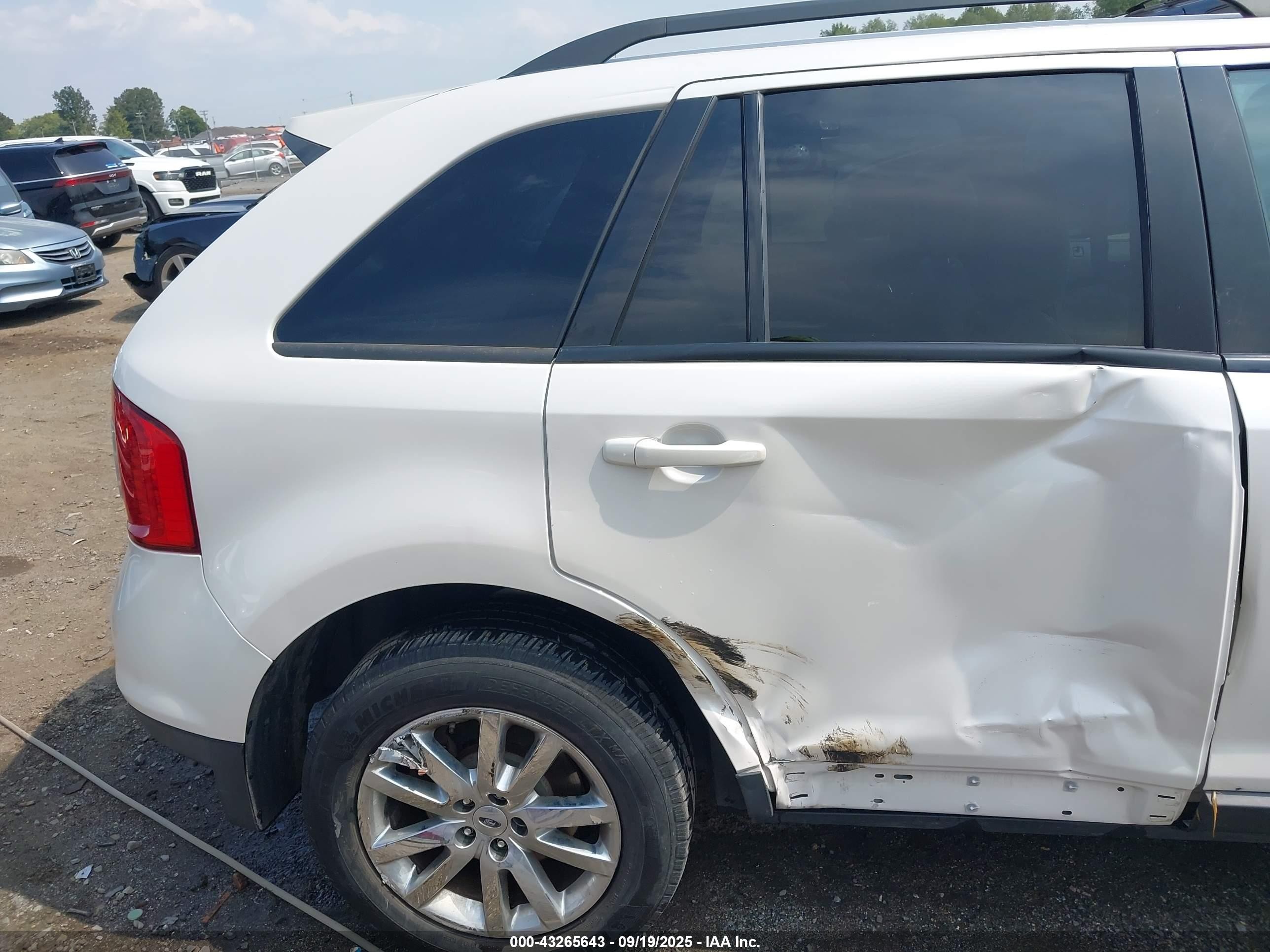 2013 Ford Edge Sel White vin: 2FMDK4JC1DBC21778
