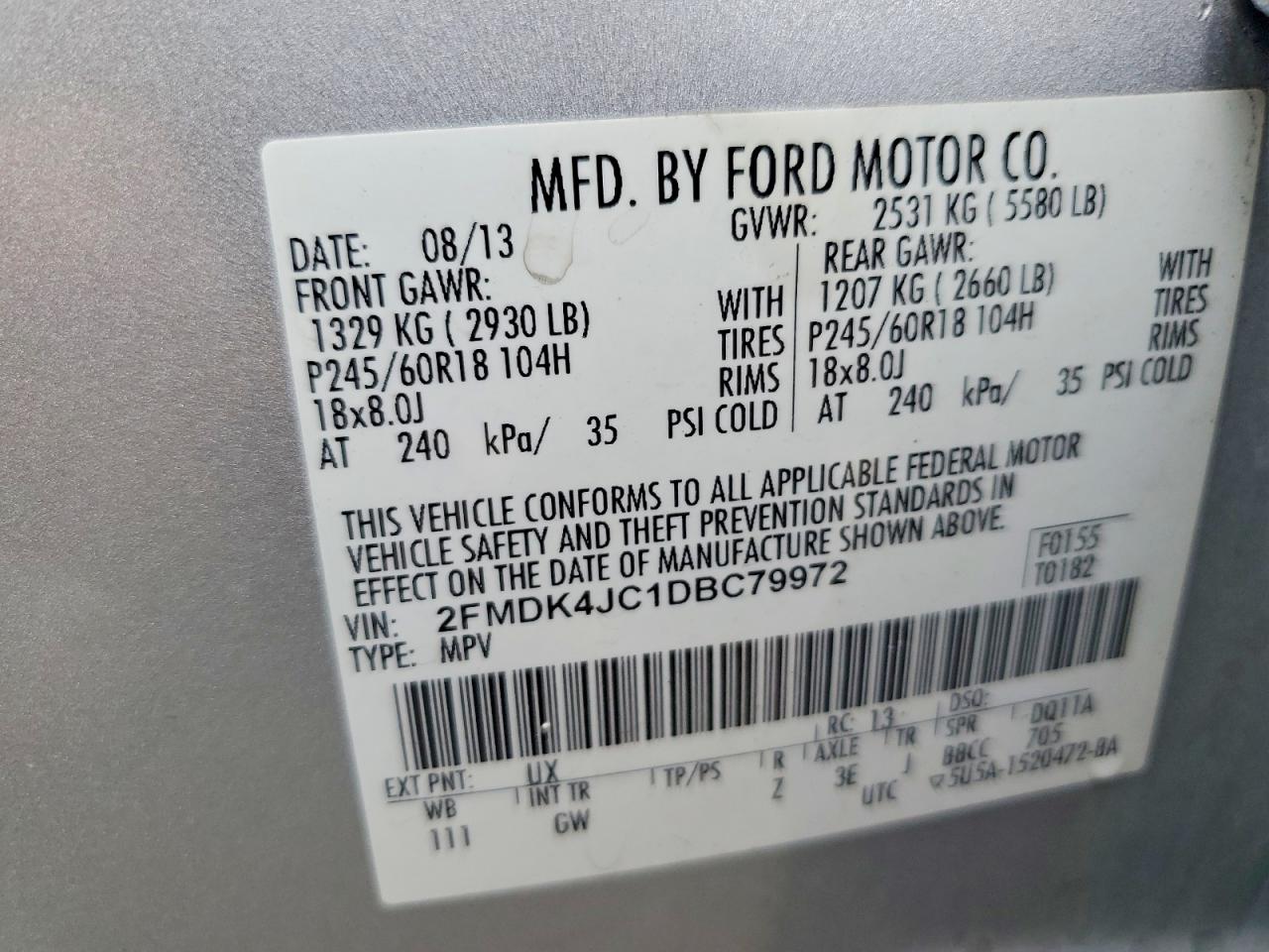 2013 Ford Edge Sel Silver vin: 2FMDK4JC1DBC79972
