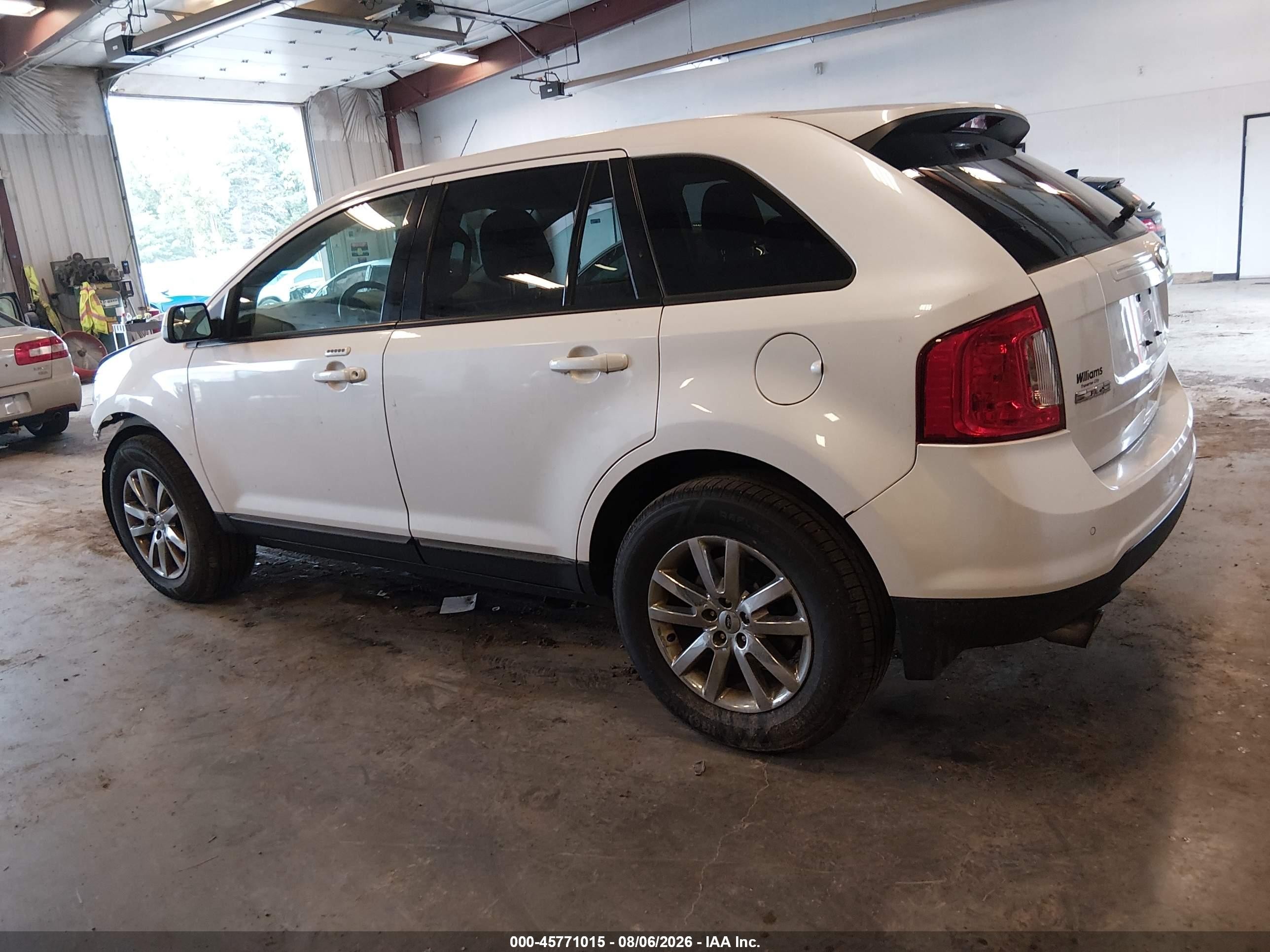 2013 Ford Edge Sel White vin: 2FMDK4JC1DBE17512