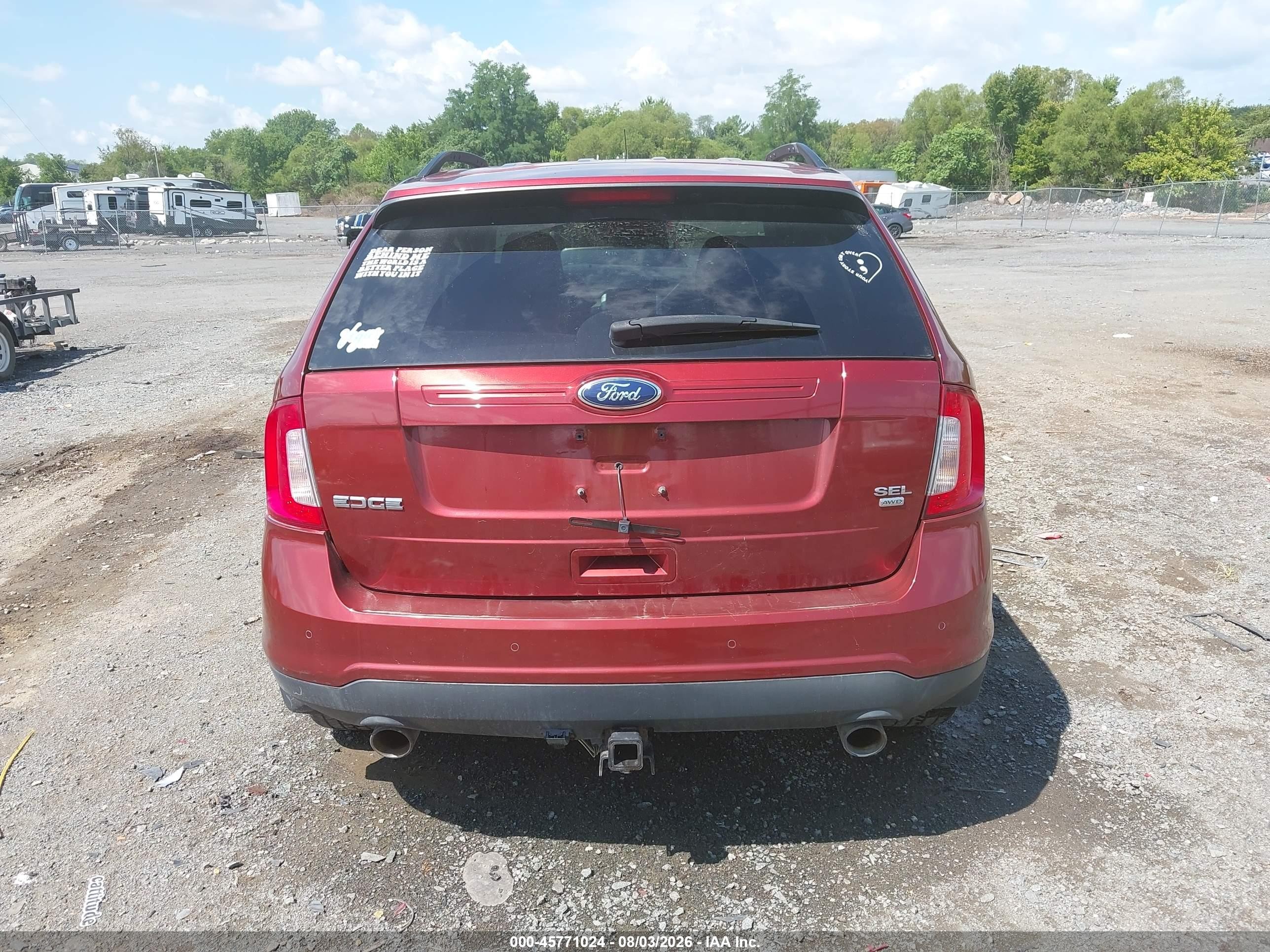 2014 Ford Edge Sel Maroon vin: 2FMDK4JC1EBA49768