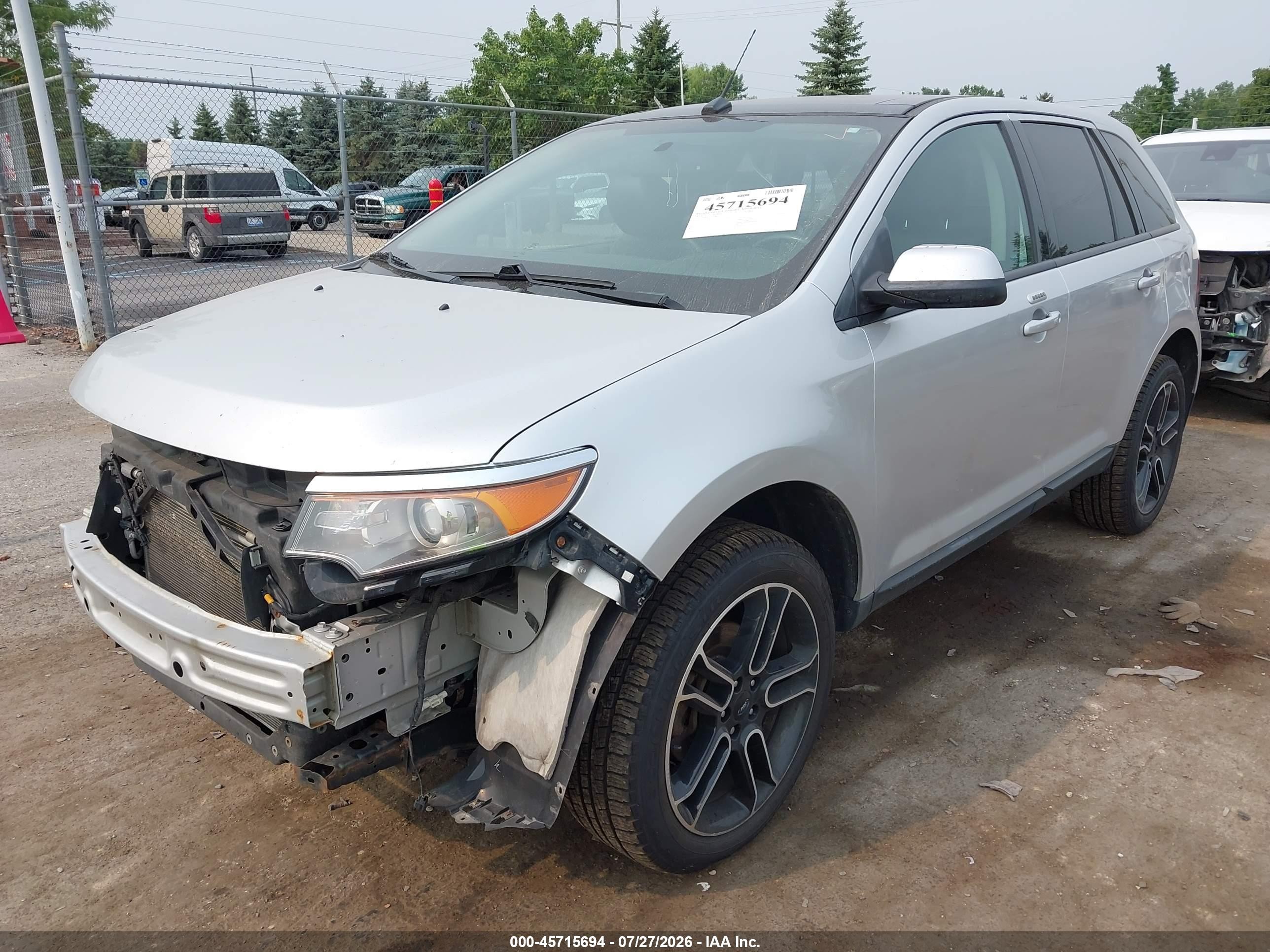 2014 Ford Edge Sel Серебряный vin: 2FMDK4JC1EBB14327