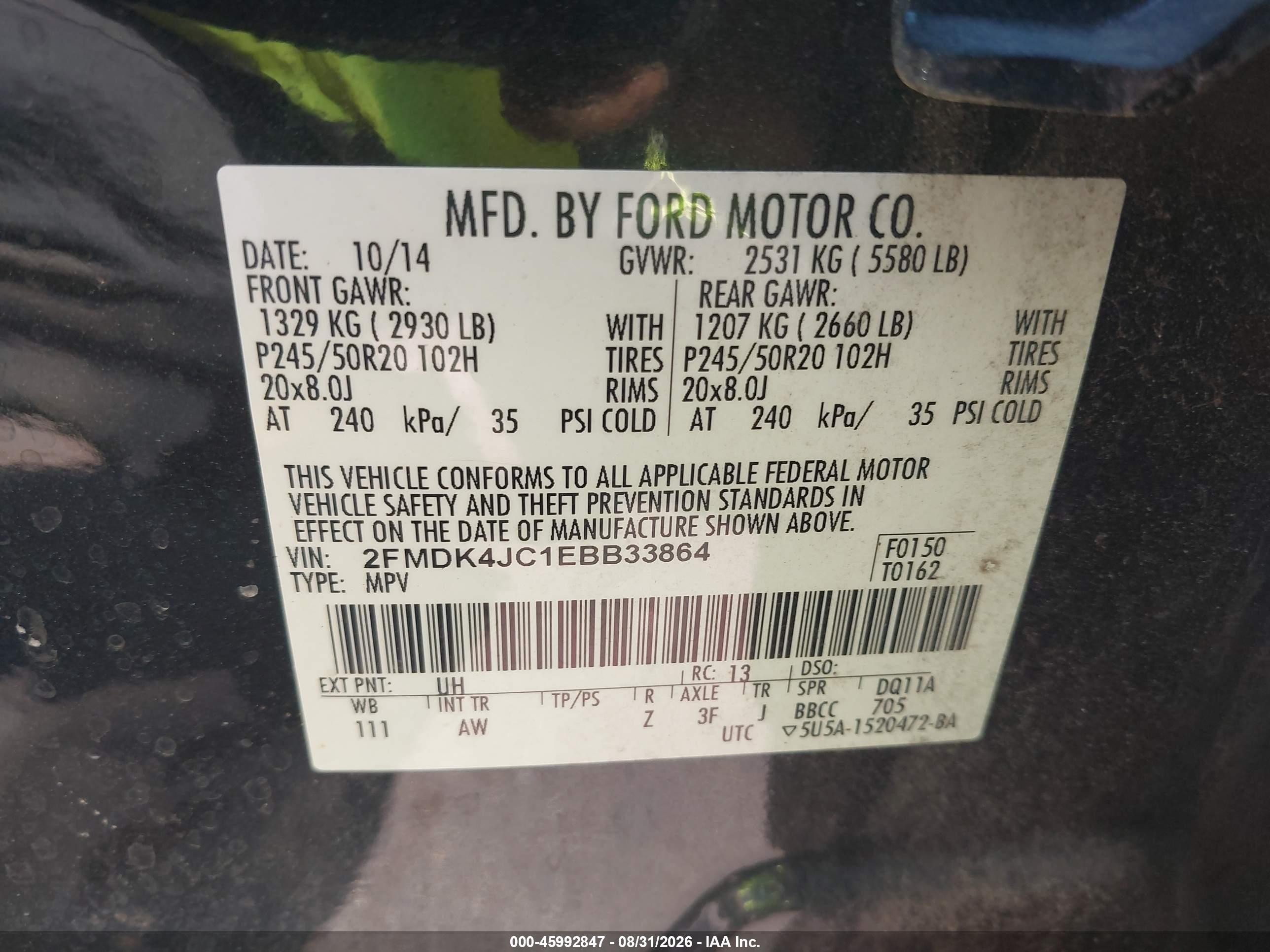 2014 Ford Edge Sel Black vin: 2FMDK4JC1EBB33864