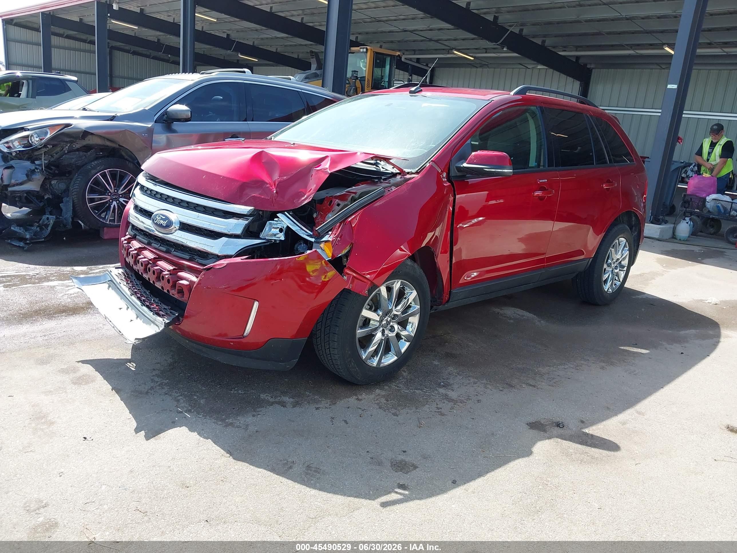 2014 Ford Edge Sel Red vin: 2FMDK4JC1EBB55606