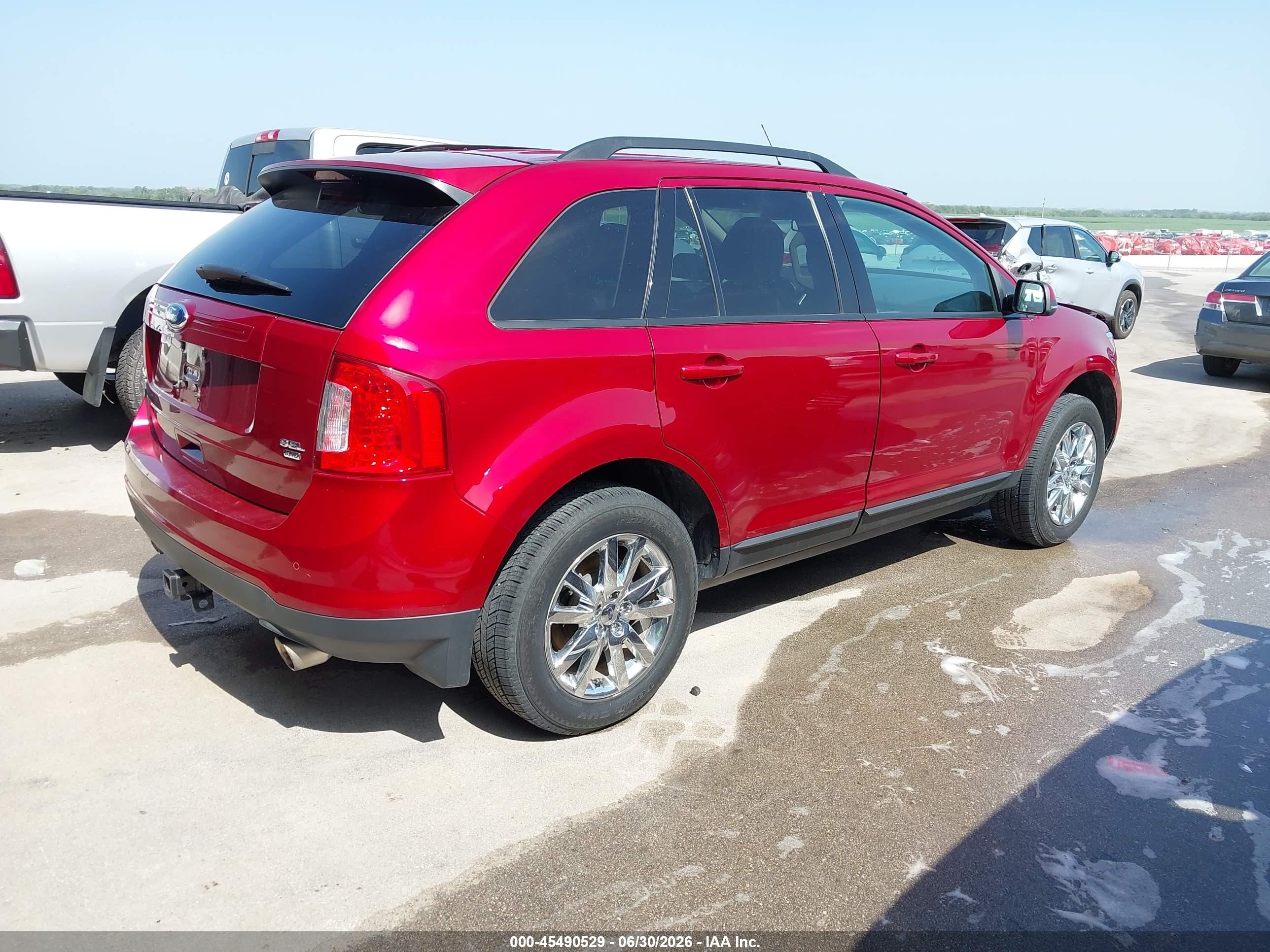 2014 Ford Edge Sel Red vin: 2FMDK4JC1EBB55606