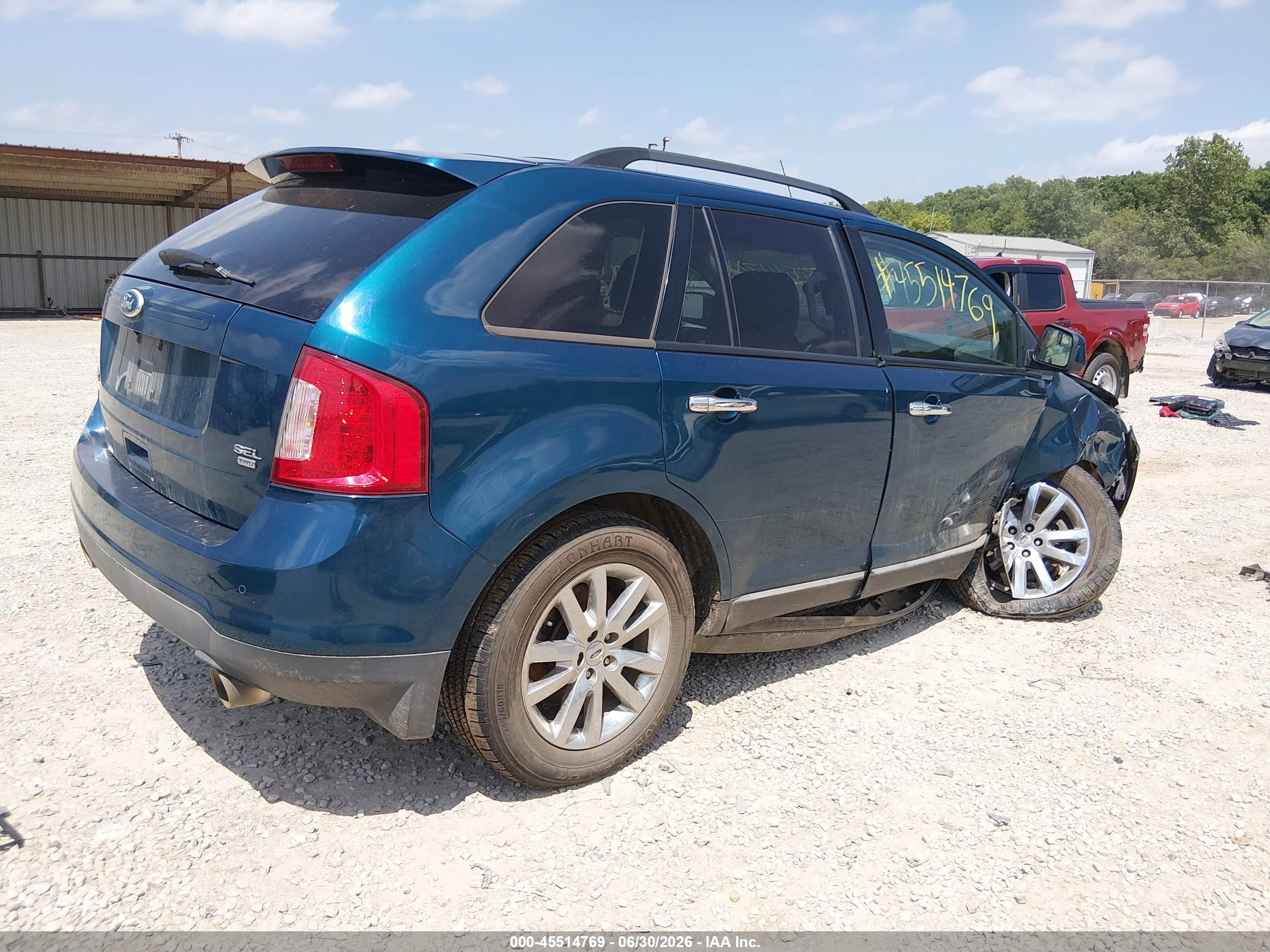 2011 Ford Edge Sel Turquoise vin: 2FMDK4JC2BBA18914
