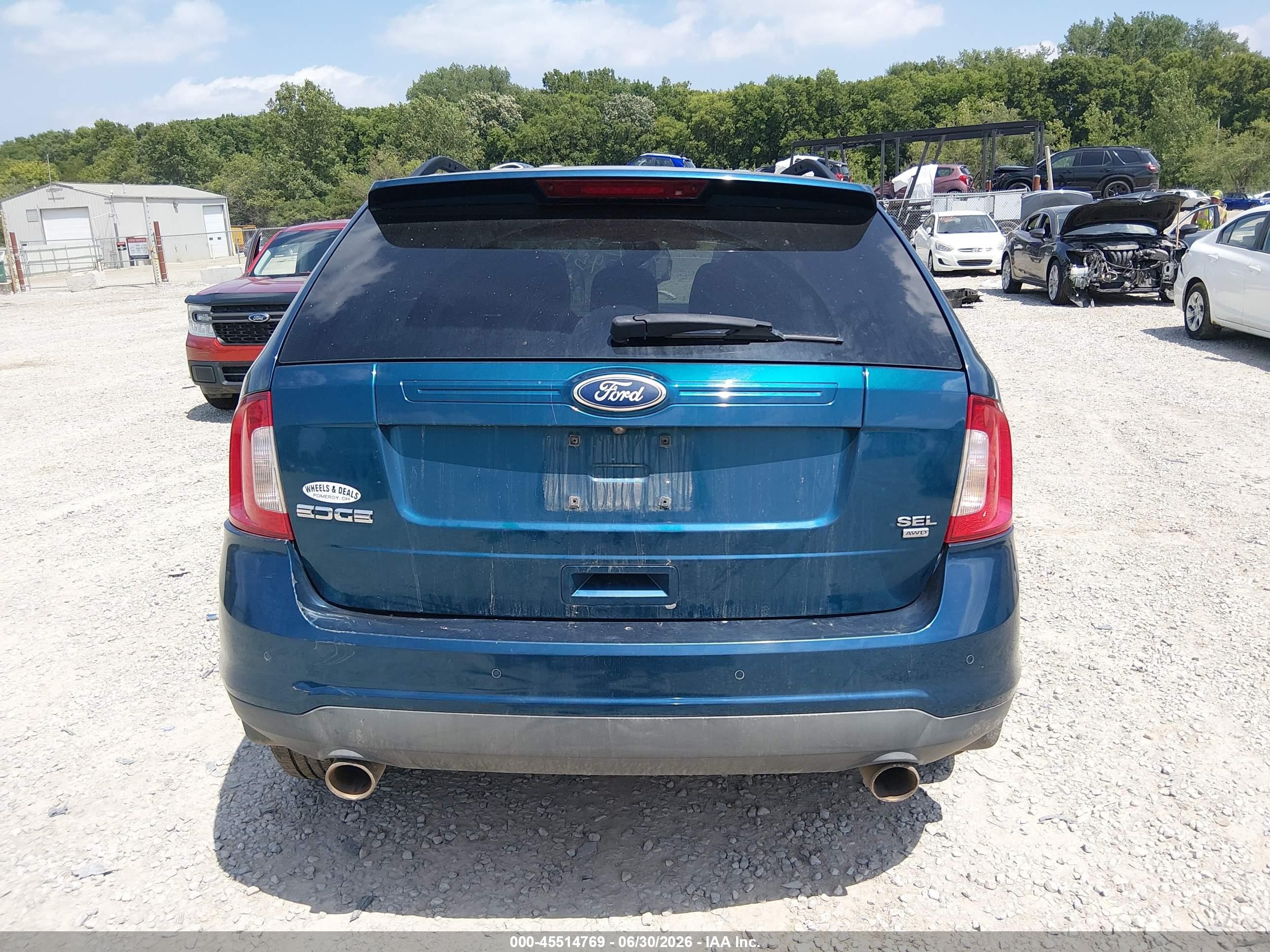 2011 Ford Edge Sel Turquoise vin: 2FMDK4JC2BBA18914
