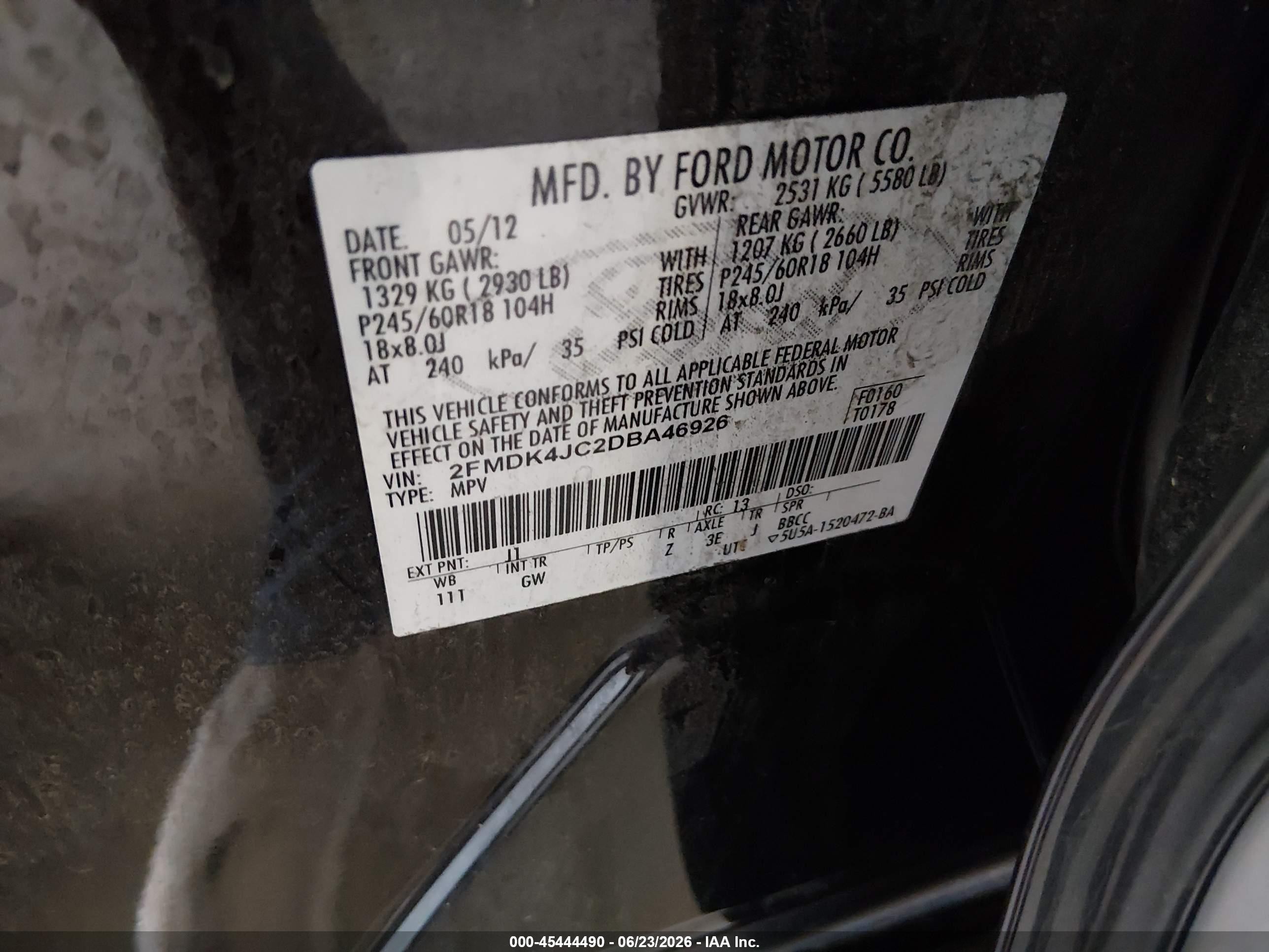 2013 Ford Edge Sel Black vin: 2FMDK4JC2DBA46926
