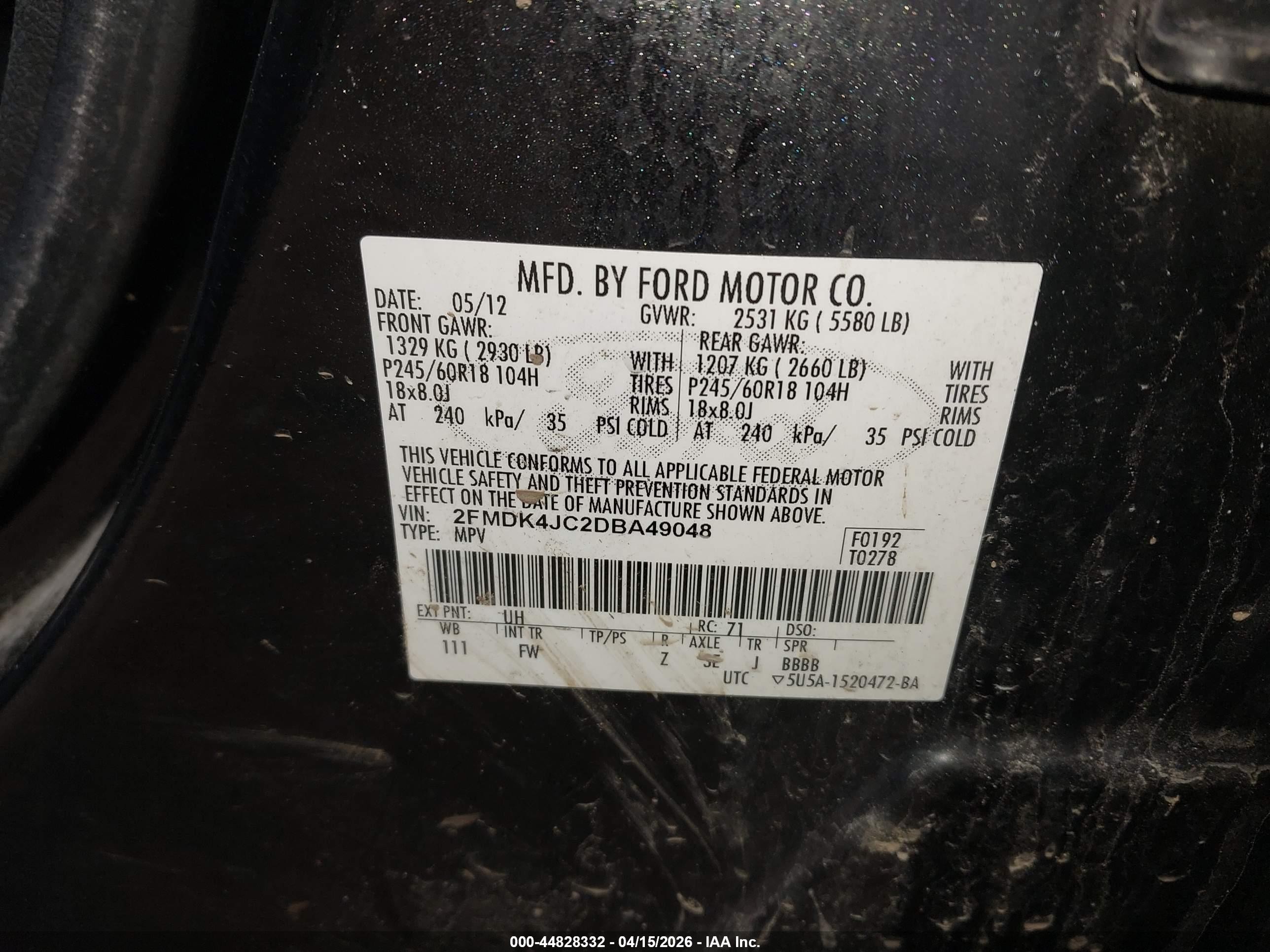2013 Ford Edge Sel Черный vin: 2FMDK4JC2DBA49048