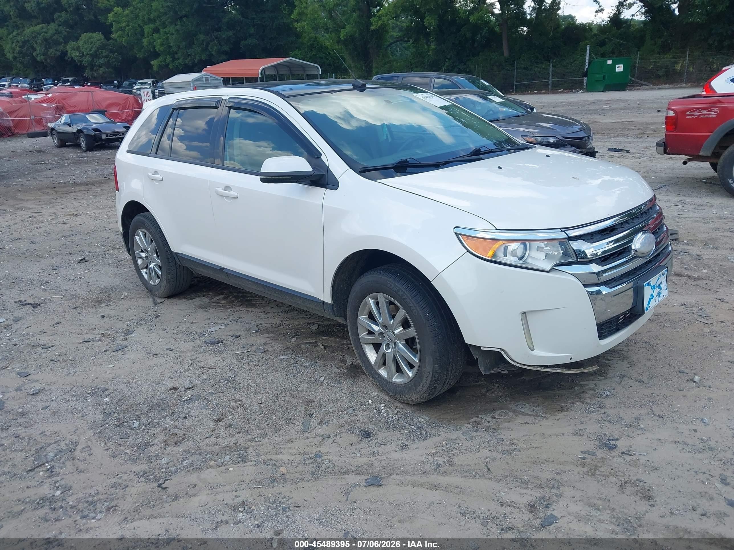 2013 Ford Edge Sel White vin: 2FMDK4JC2DBB34892