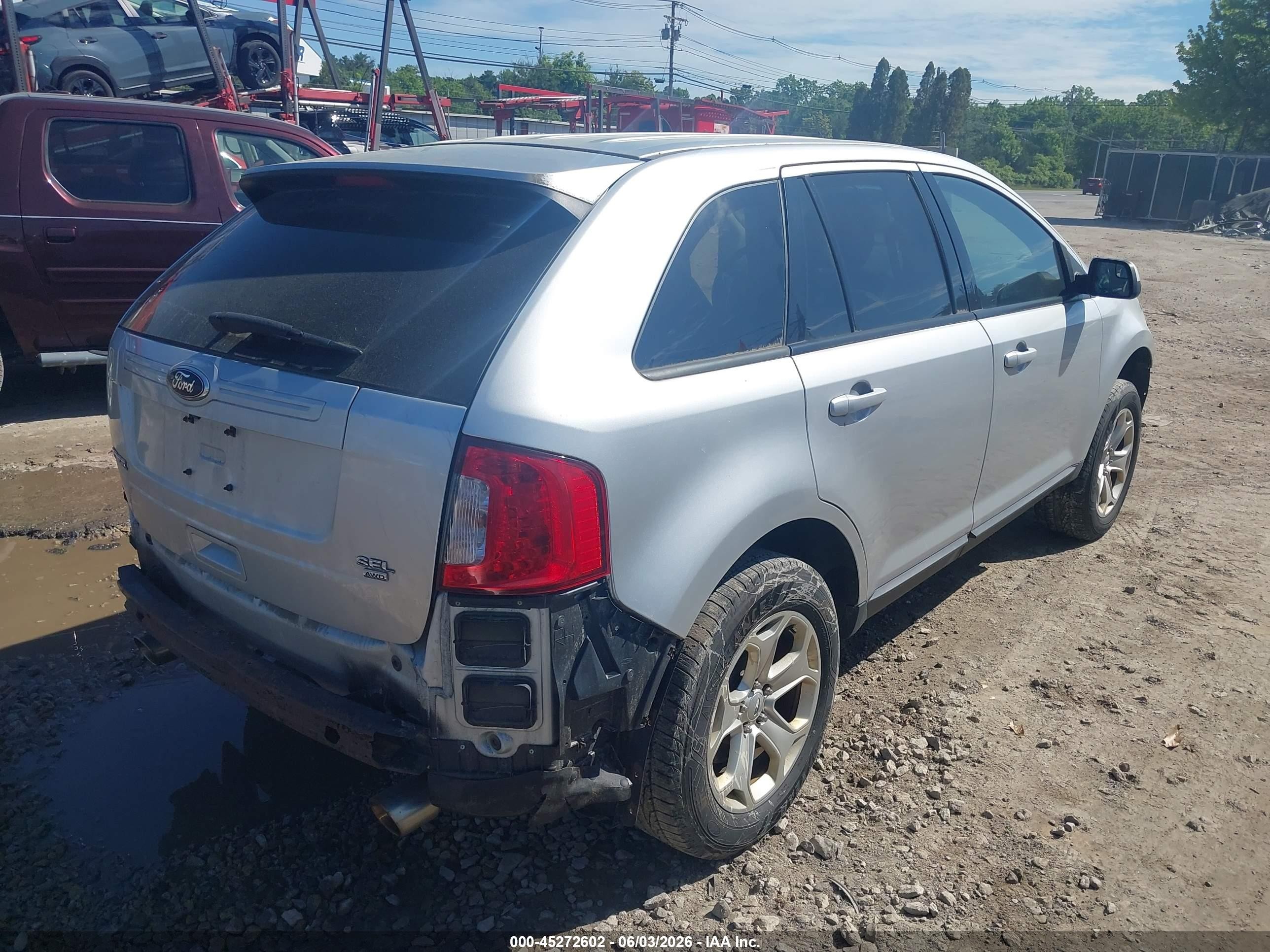 2013 Ford Edge Sel Silver vin: 2FMDK4JC2DBE35792