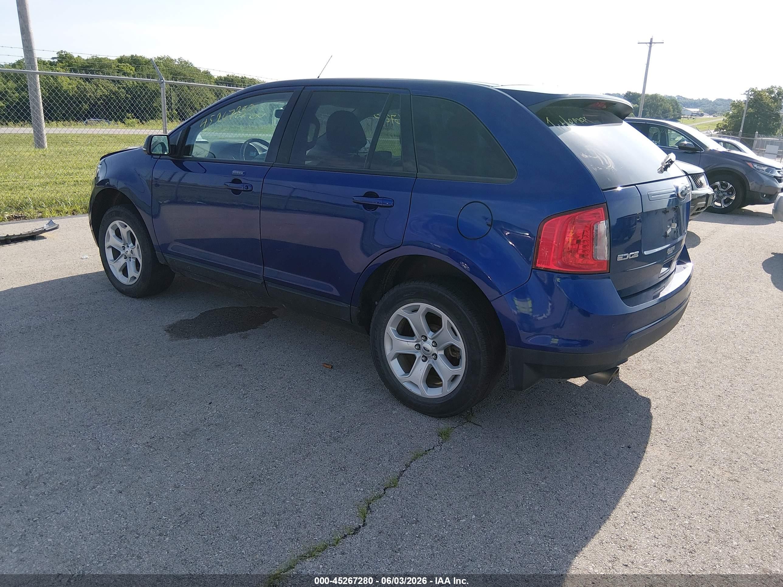 2014 Ford Edge Sel Blue vin: 2FMDK4JC2EBA03527
