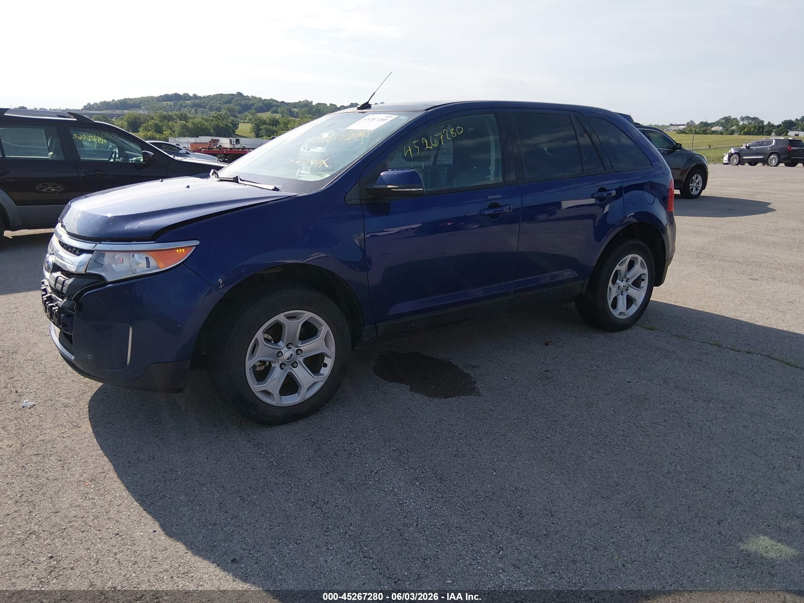 2014 Ford Edge Sel Blue vin: 2FMDK4JC2EBA03527