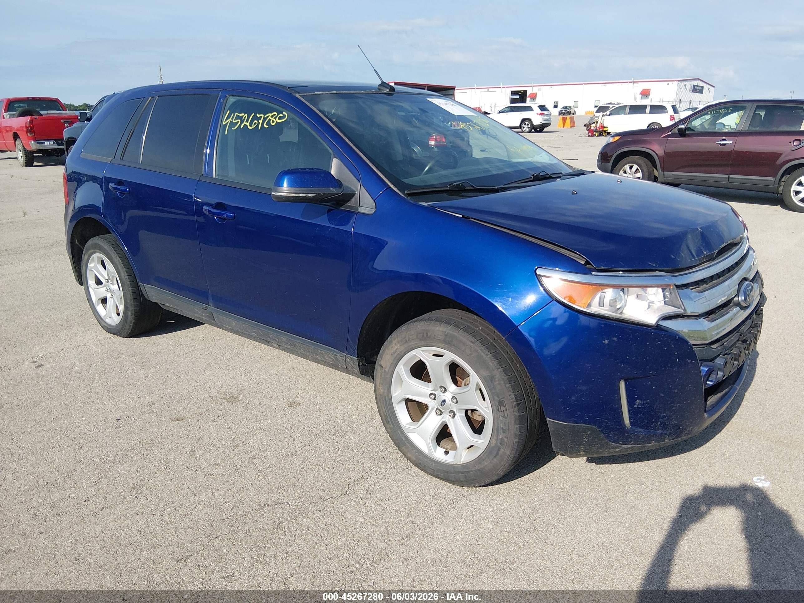 2014 Ford Edge Sel Blue vin: 2FMDK4JC2EBA03527