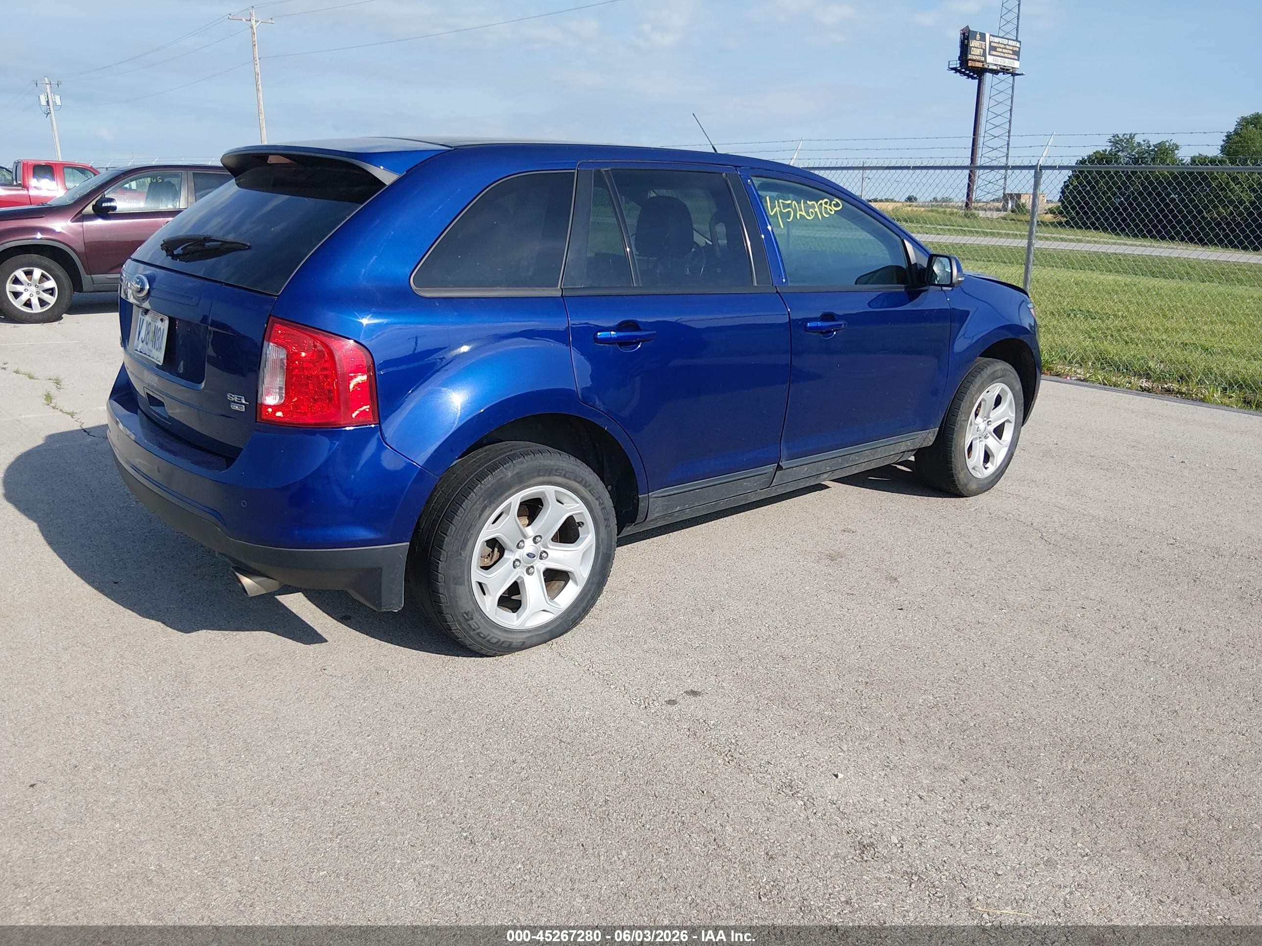 2014 Ford Edge Sel Blue vin: 2FMDK4JC2EBA03527