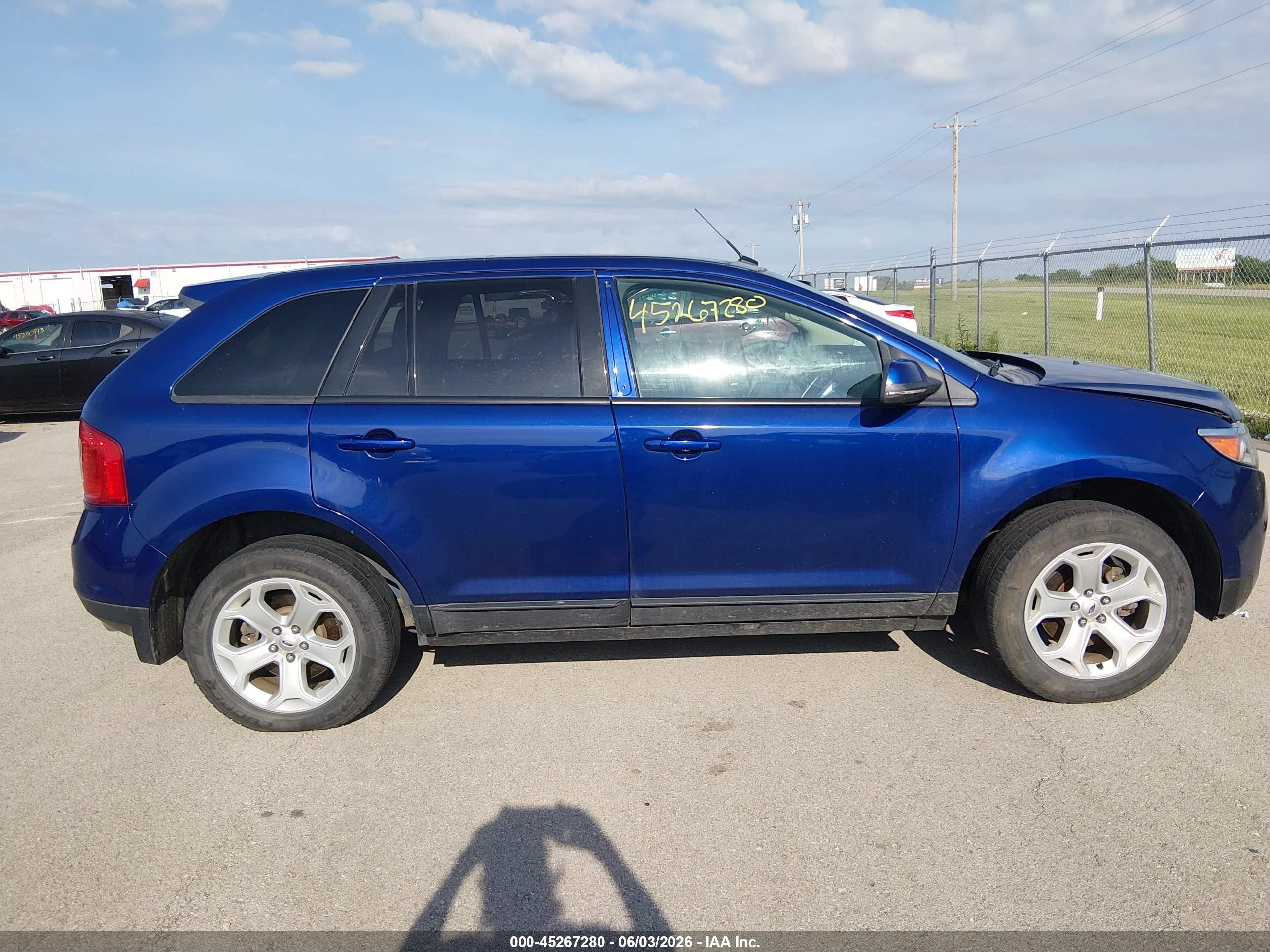 2014 Ford Edge Sel Blue vin: 2FMDK4JC2EBA03527