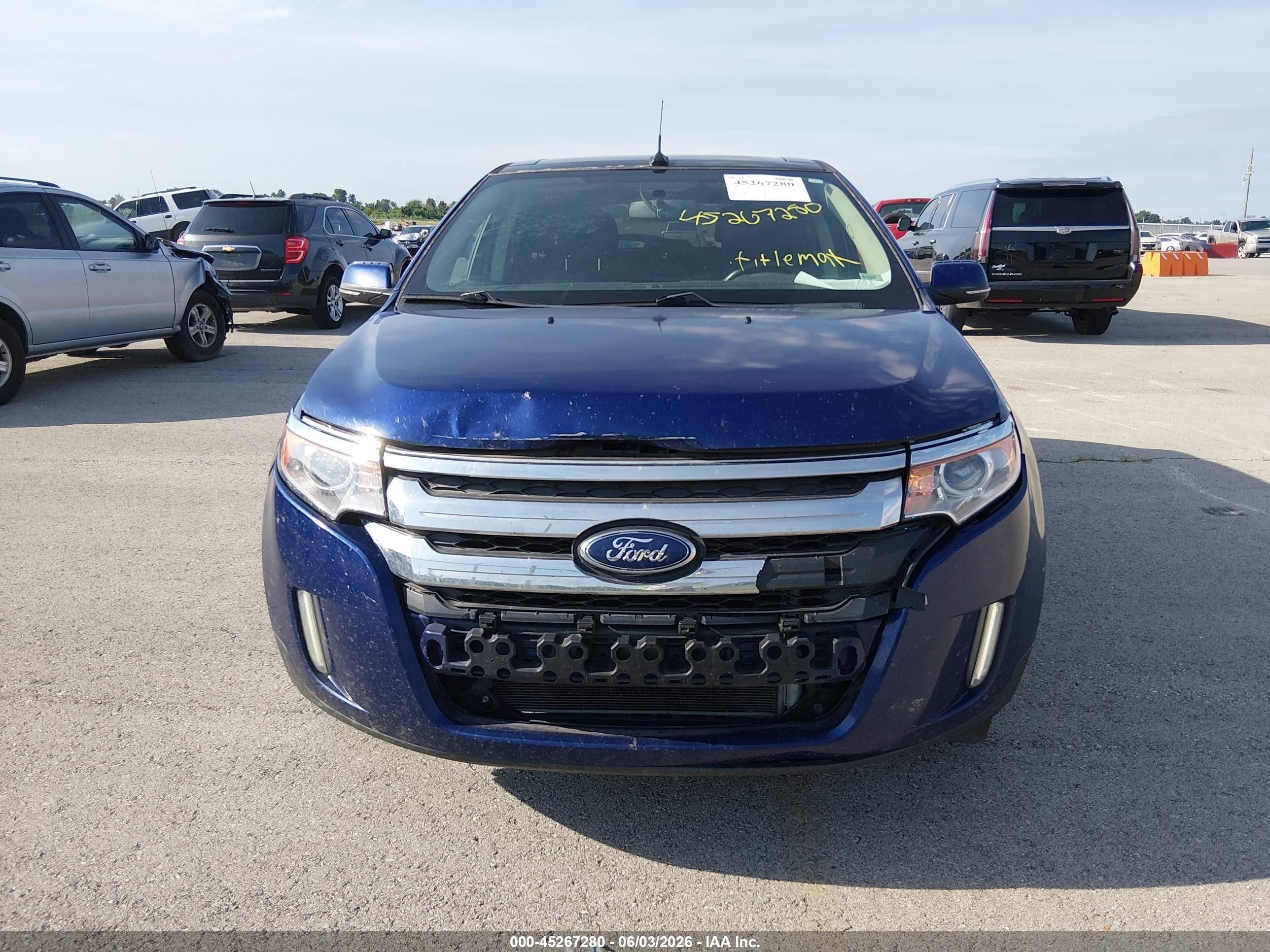 2014 Ford Edge Sel Blue vin: 2FMDK4JC2EBA03527