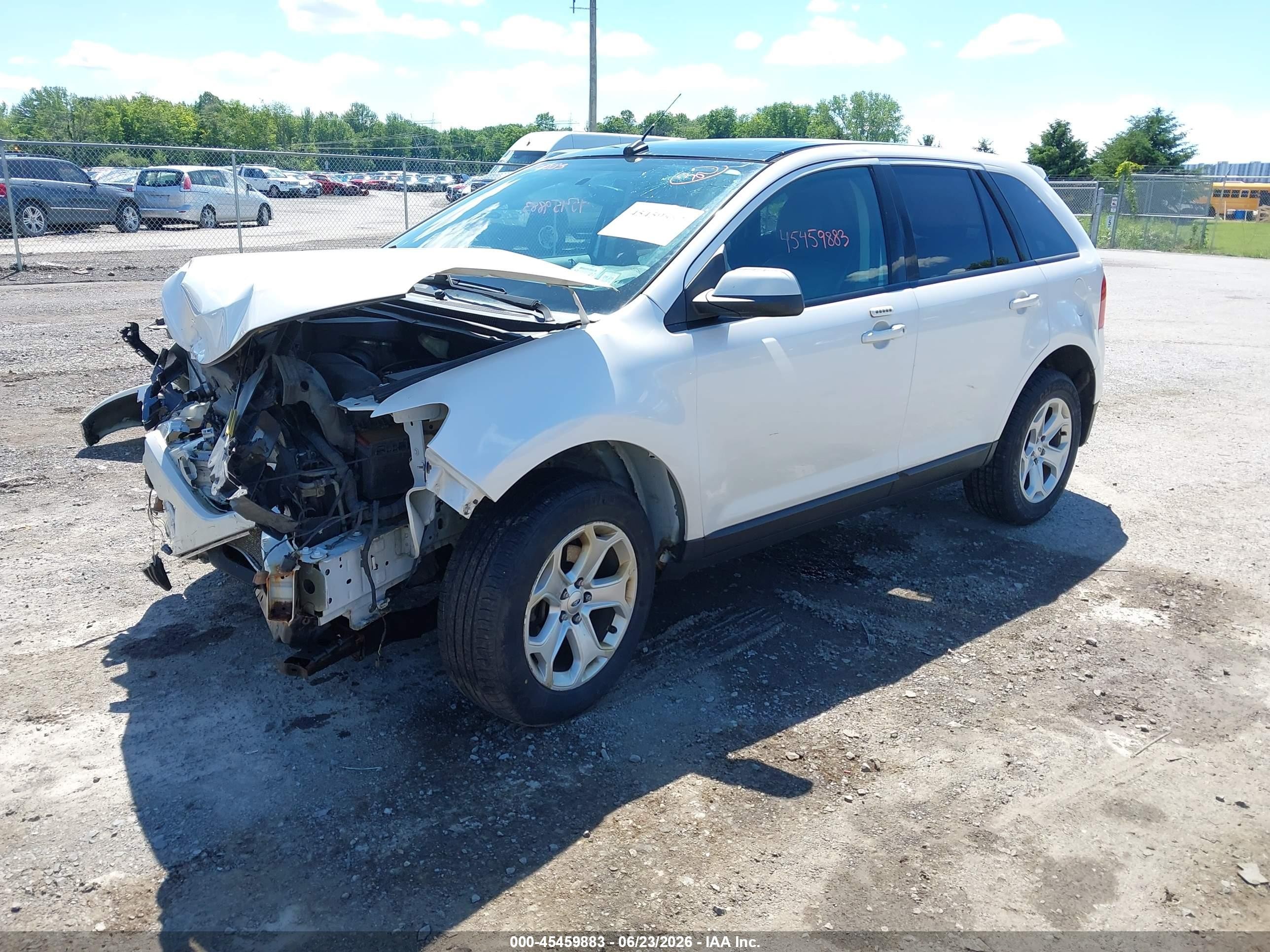 2014 Ford Edge Sel White vin: 2FMDK4JC2EBA22465