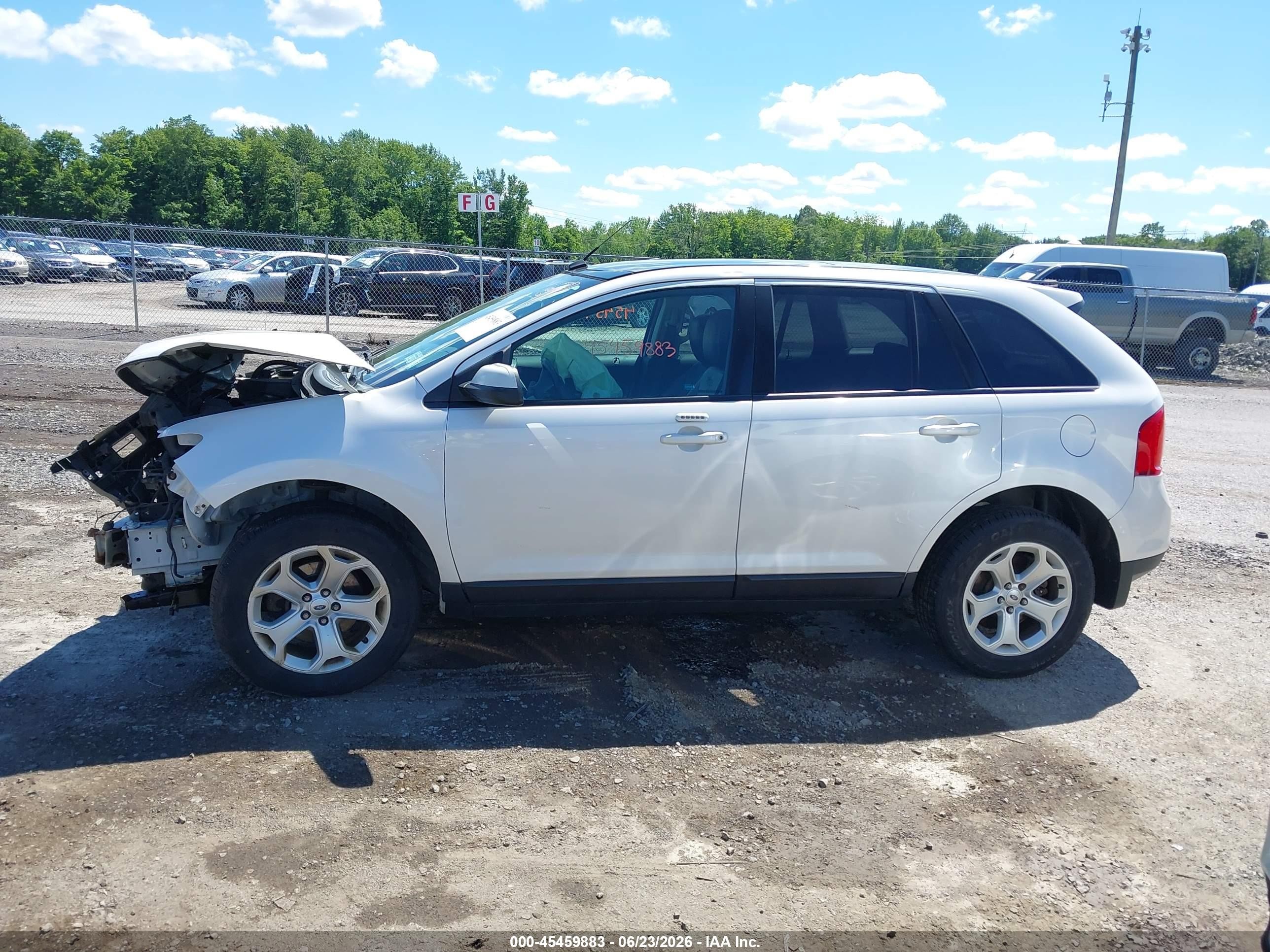 2014 Ford Edge Sel White vin: 2FMDK4JC2EBA22465