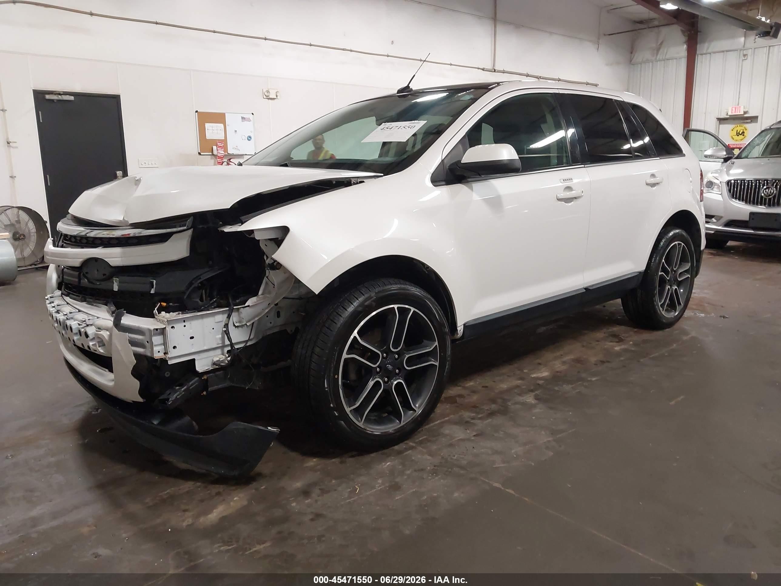 2014 Ford Edge Sel White vin: 2FMDK4JC2EBA23647