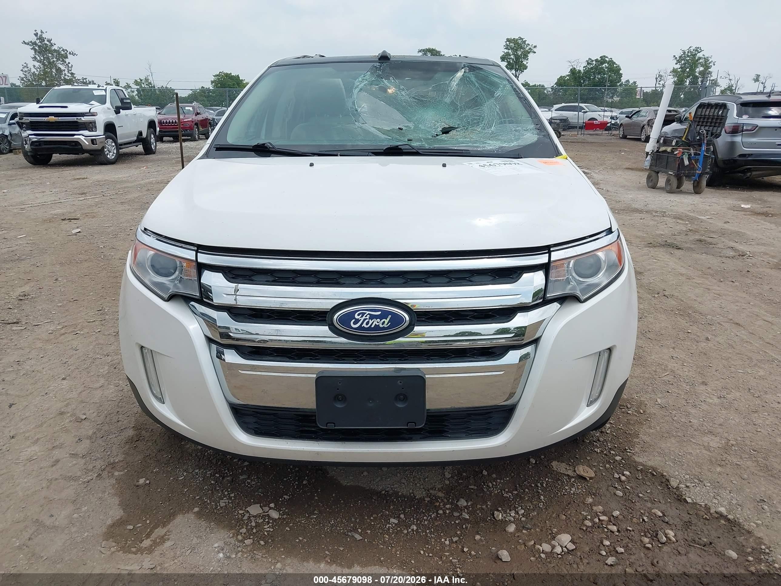 2014 Ford Edge Sel White vin: 2FMDK4JC2EBB11484