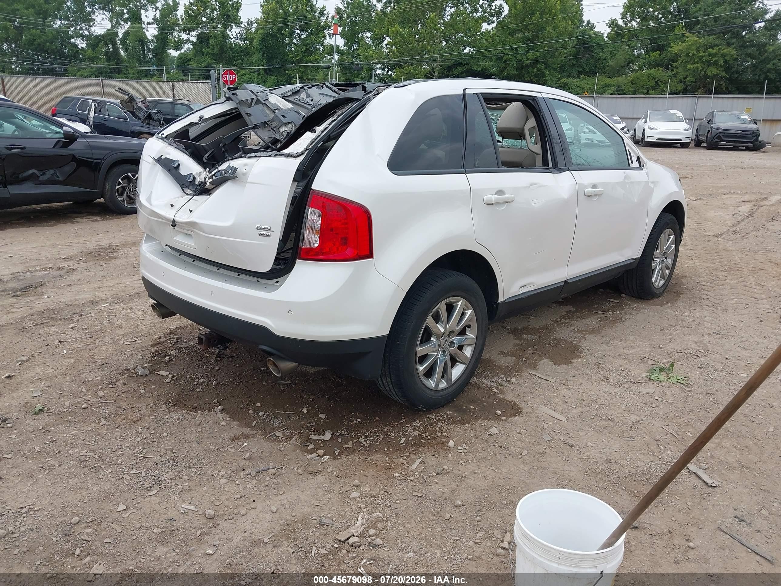 2014 Ford Edge Sel White vin: 2FMDK4JC2EBB11484