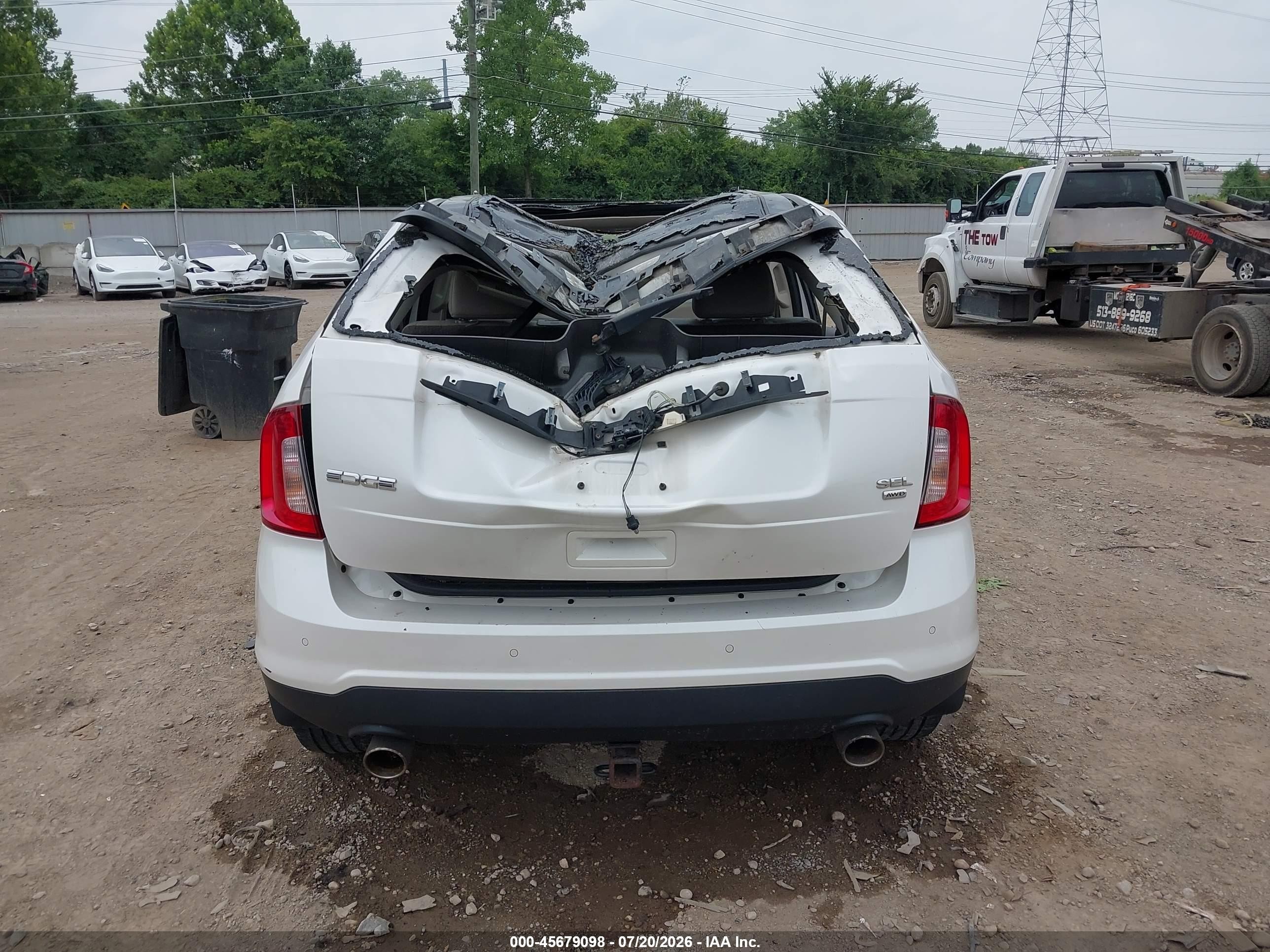 2014 Ford Edge Sel White vin: 2FMDK4JC2EBB11484
