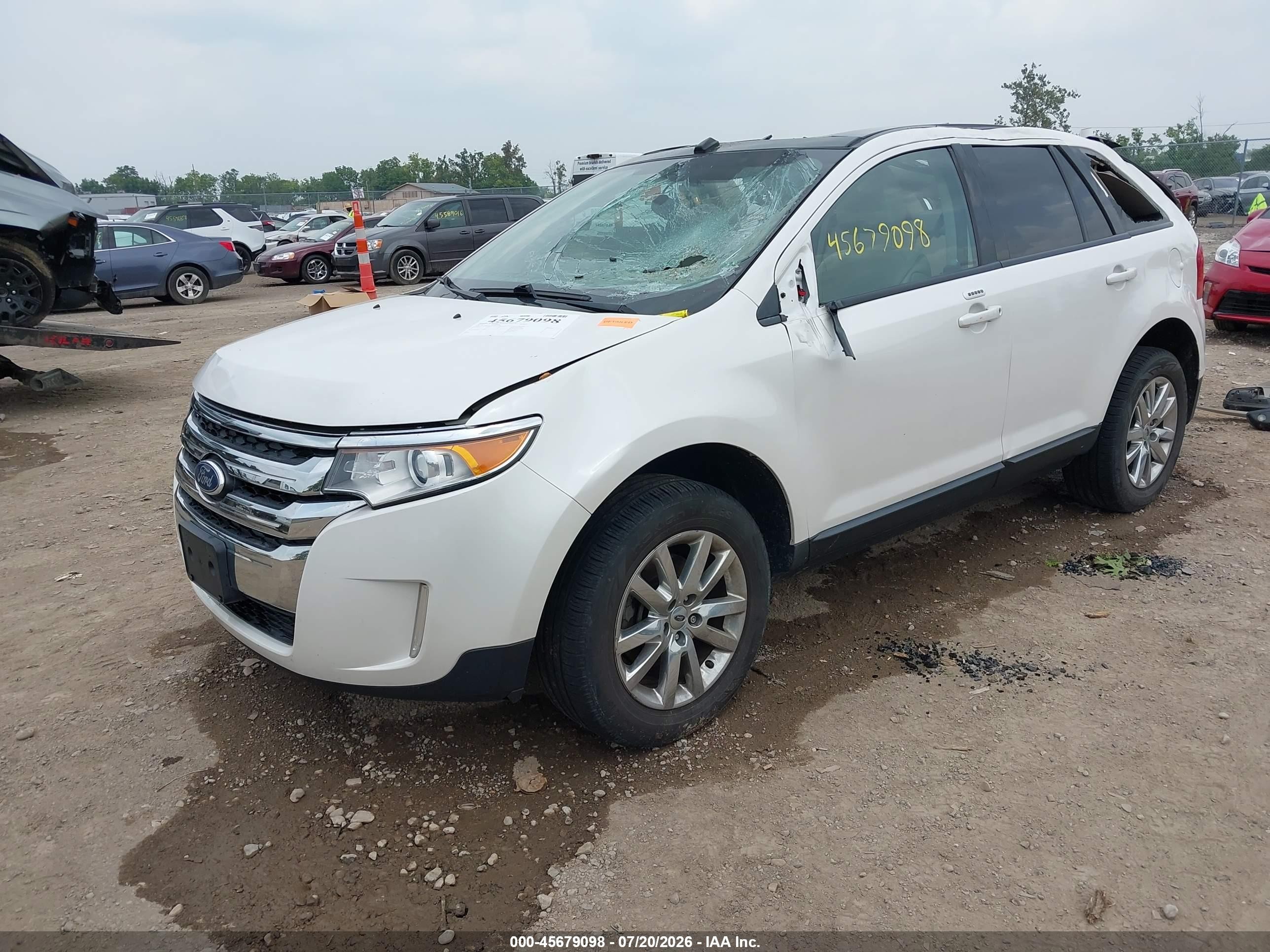 2014 Ford Edge Sel White vin: 2FMDK4JC2EBB11484