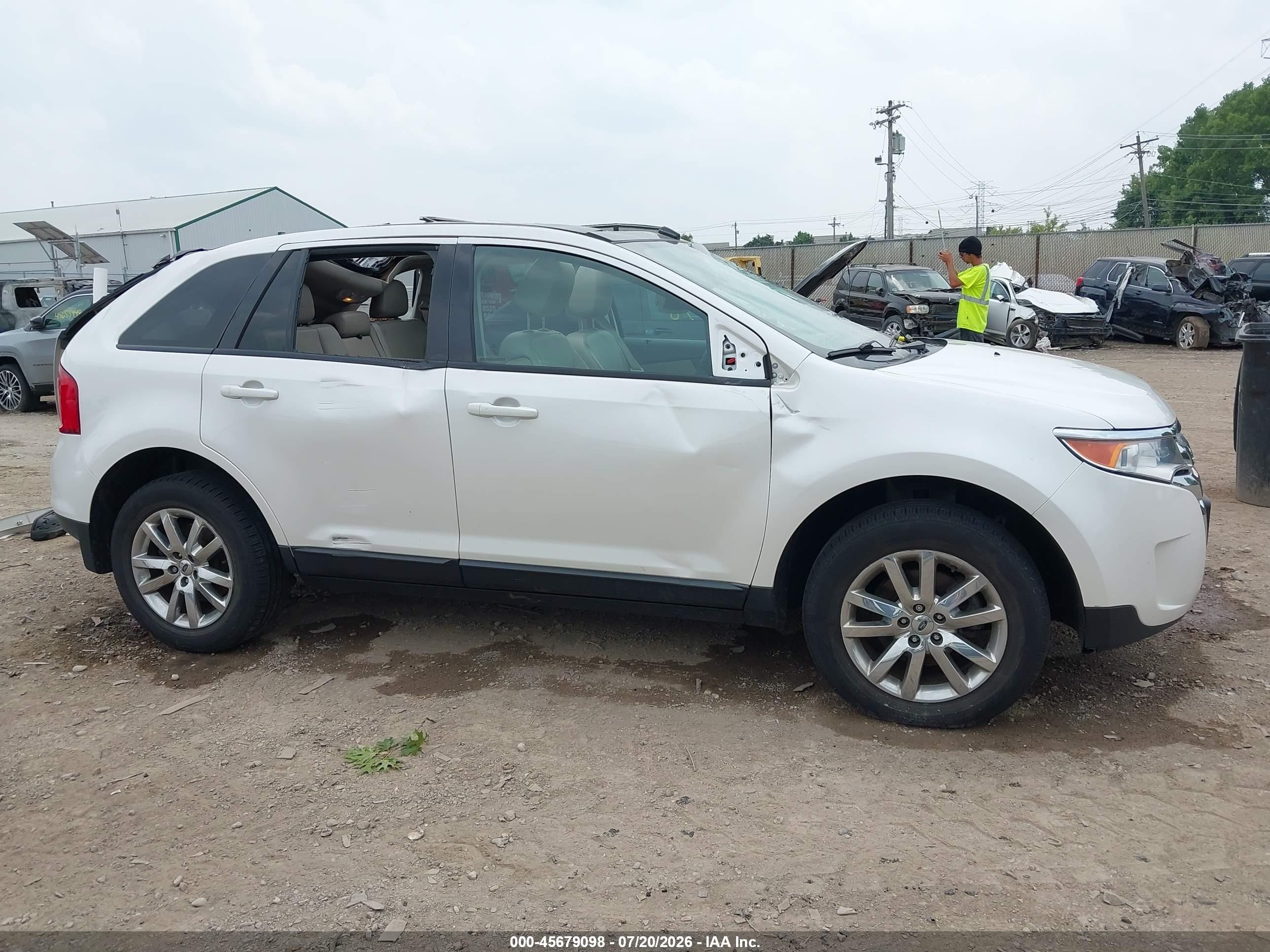 2014 Ford Edge Sel White vin: 2FMDK4JC2EBB11484