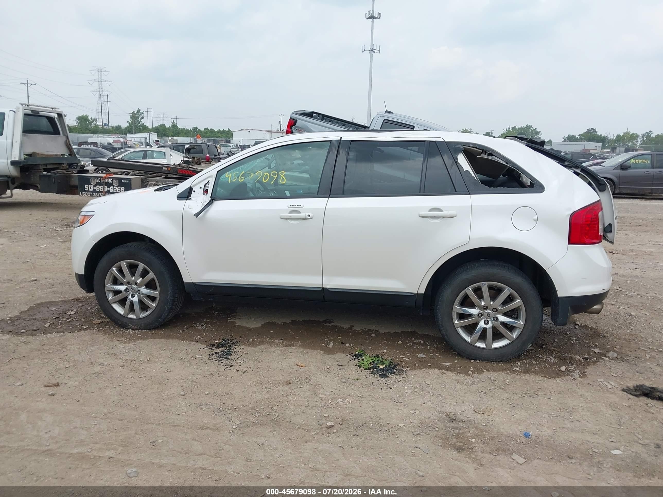 2014 Ford Edge Sel White vin: 2FMDK4JC2EBB11484
