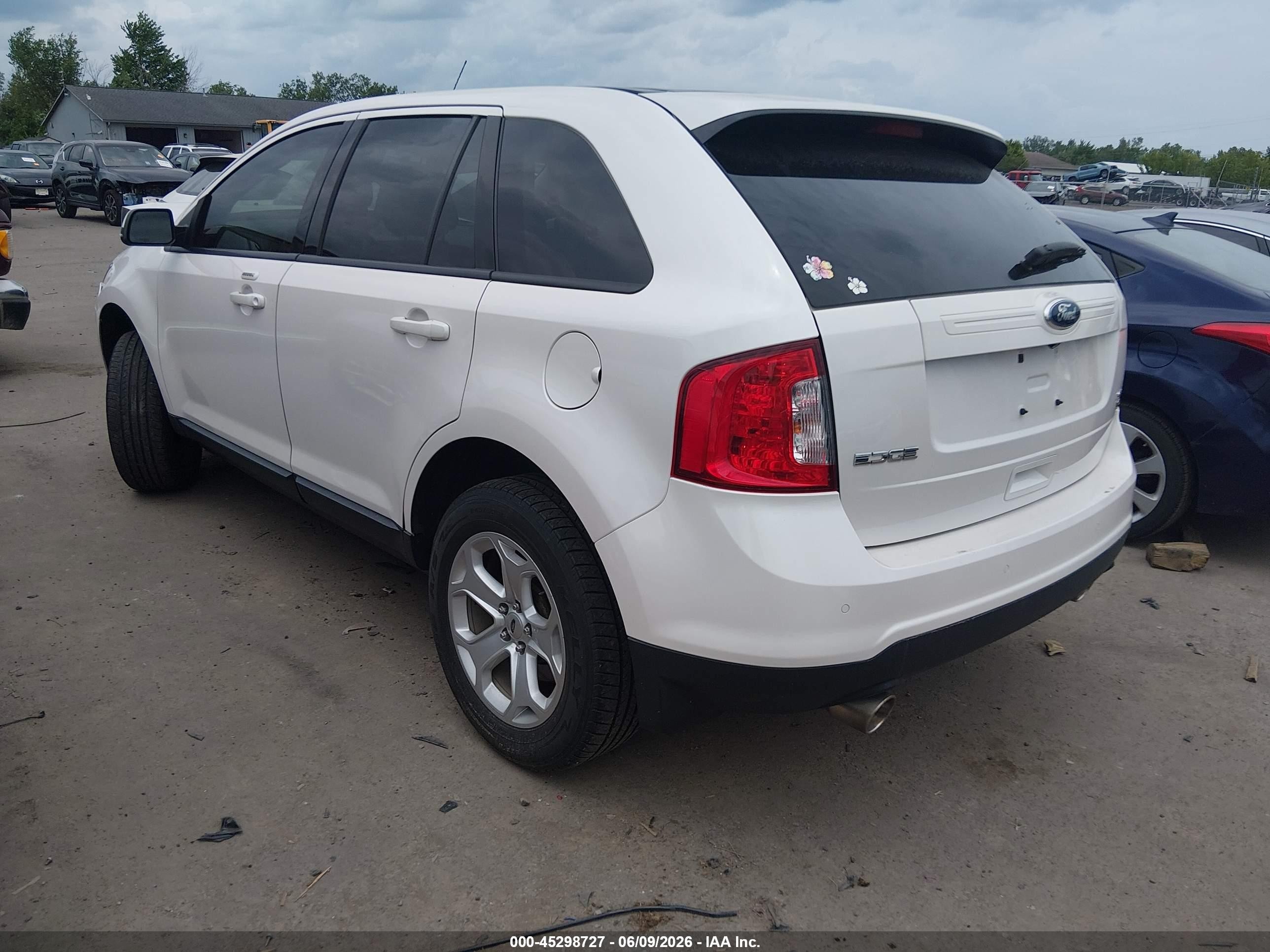 2014 Ford Edge Sel White vin: 2FMDK4JC2EBB28768