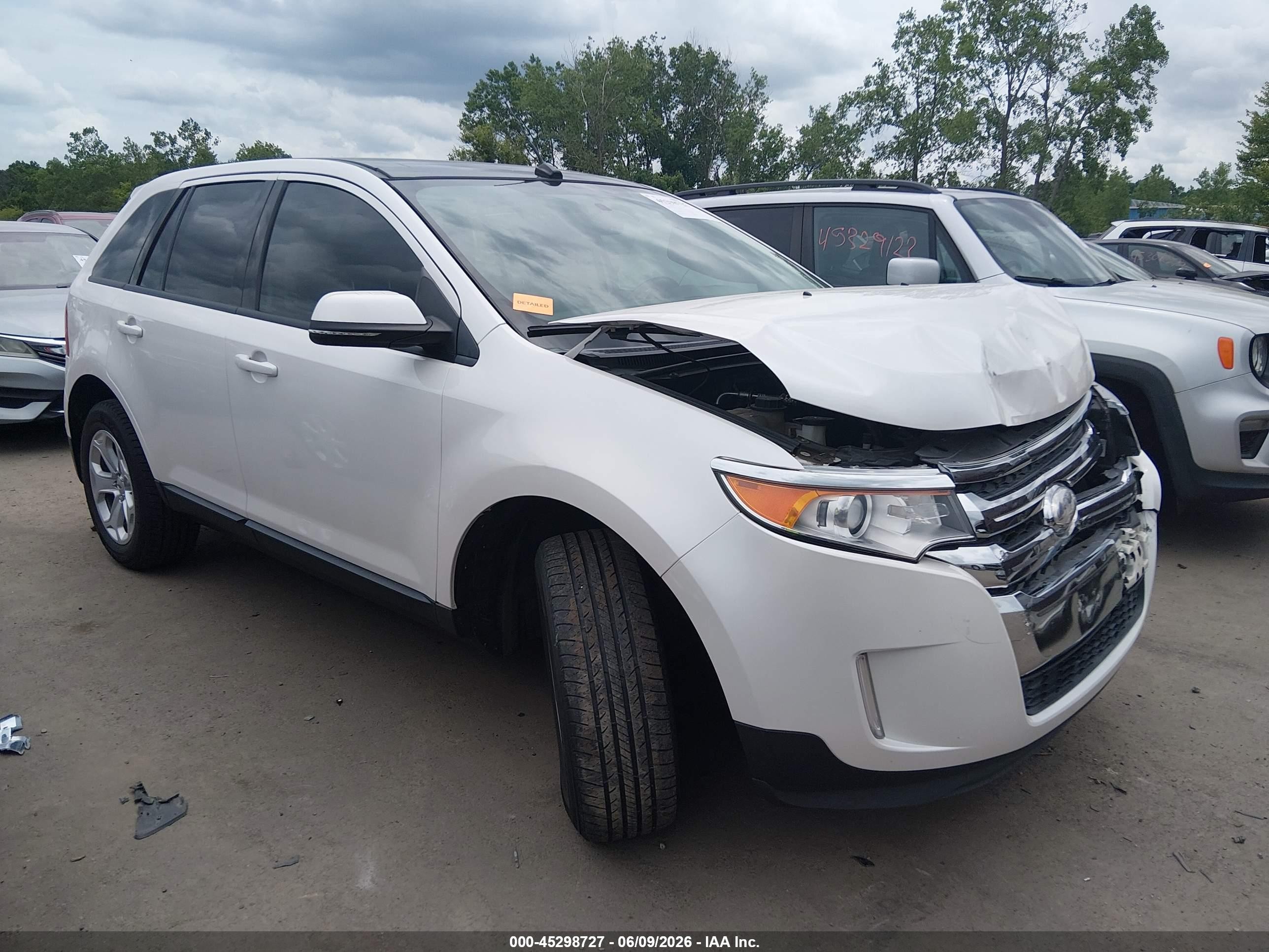 2014 Ford Edge Sel White vin: 2FMDK4JC2EBB28768