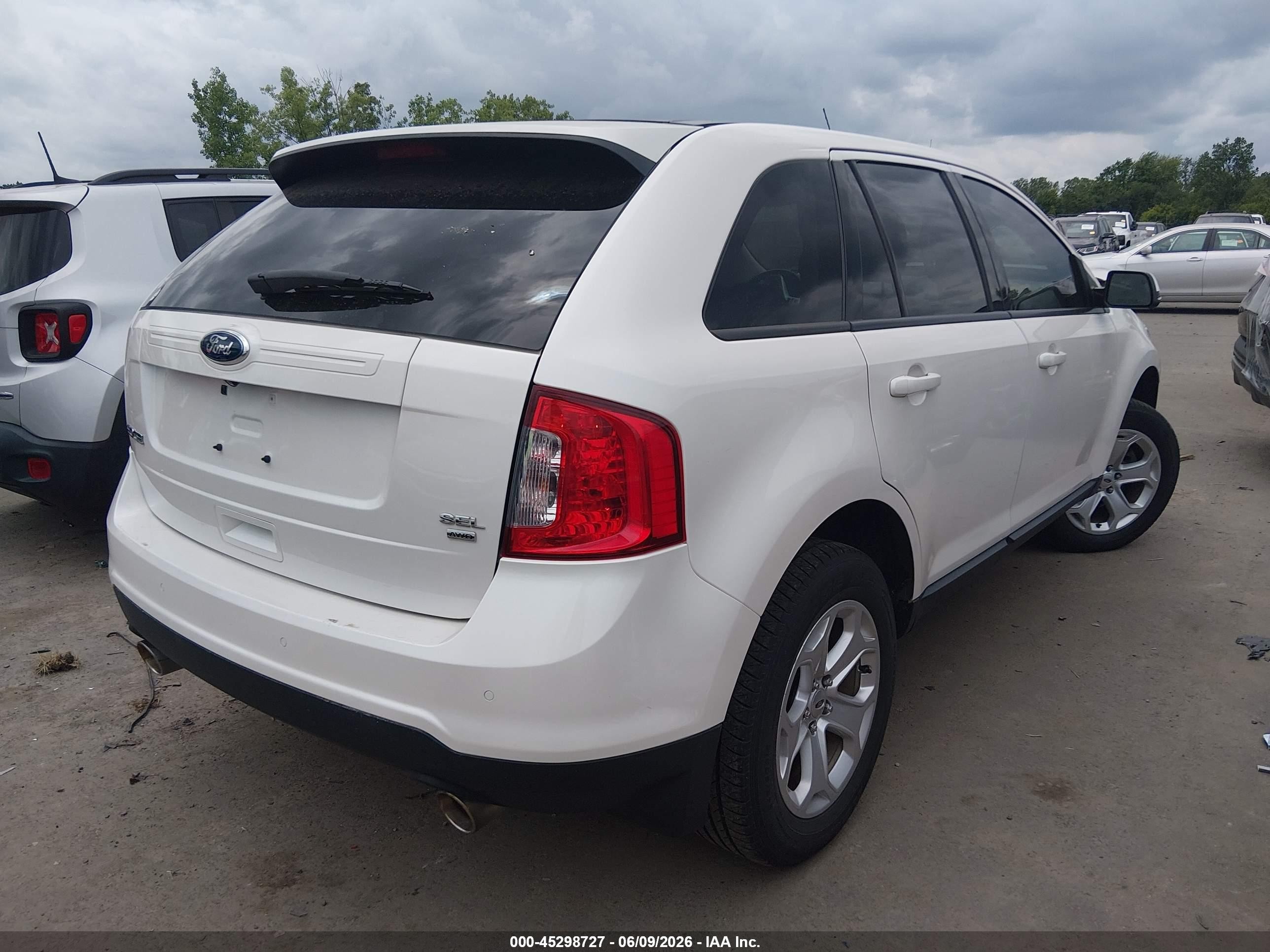2014 Ford Edge Sel White vin: 2FMDK4JC2EBB28768