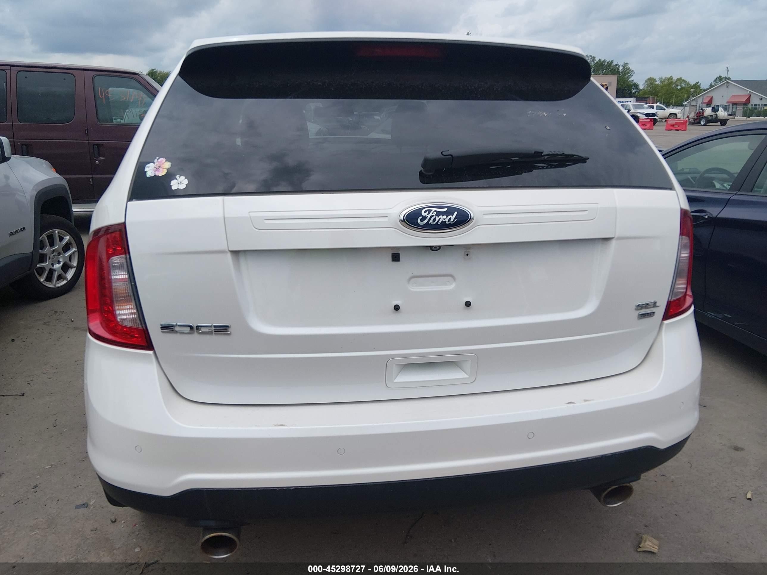 2014 Ford Edge Sel White vin: 2FMDK4JC2EBB28768