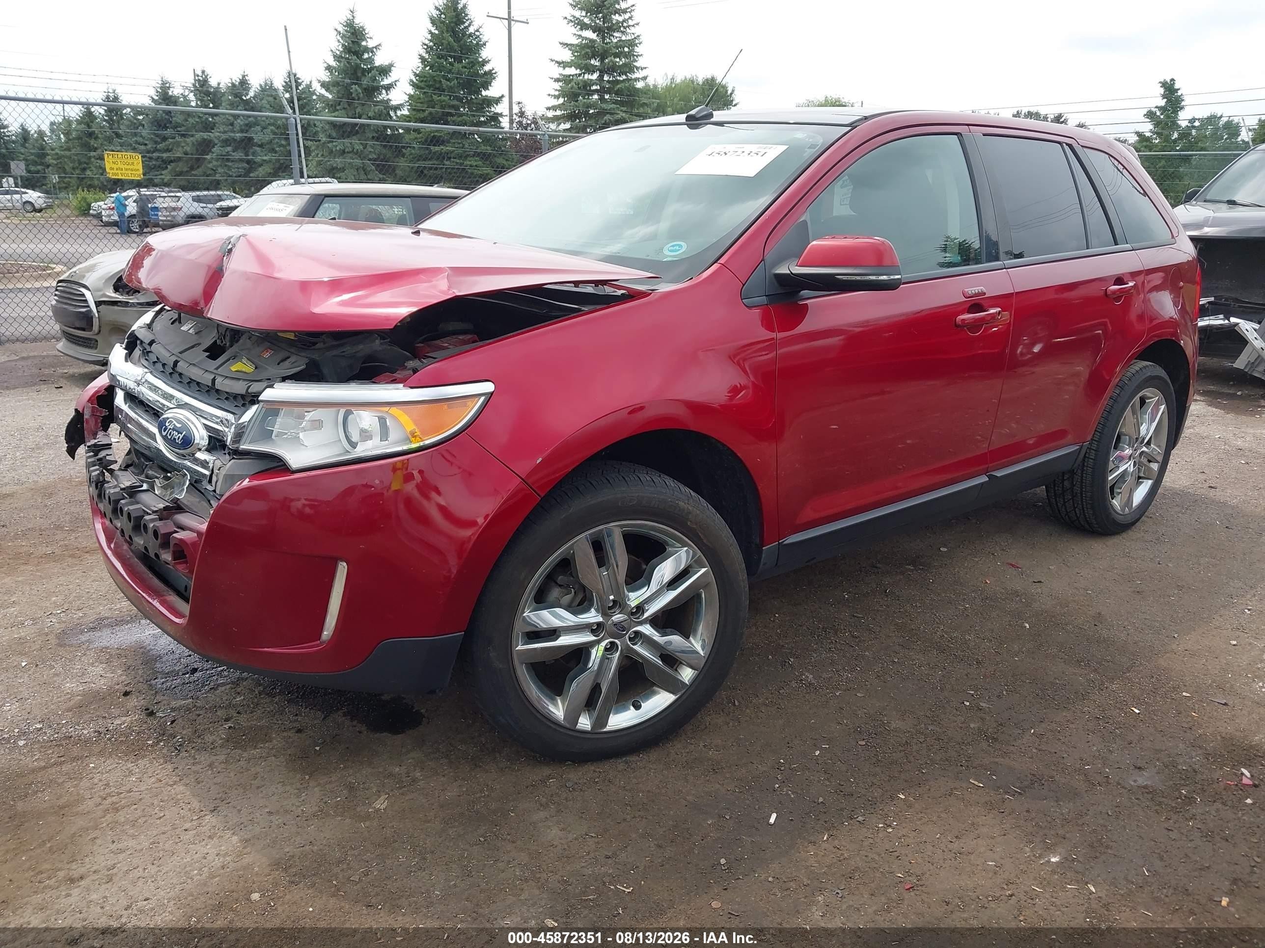 2014 Ford Edge Sel Red vin: 2FMDK4JC2EBB63309