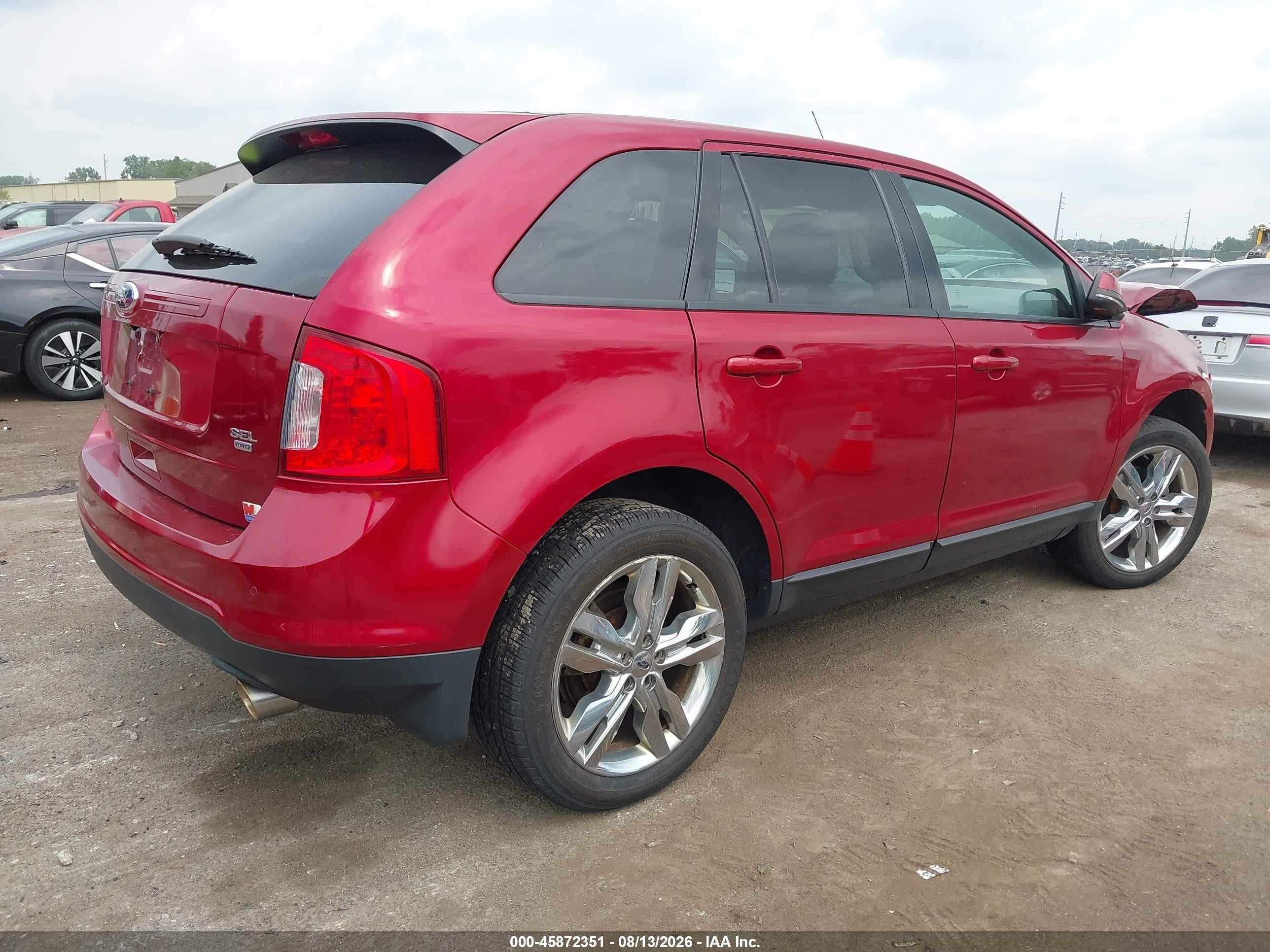 2014 Ford Edge Sel Red vin: 2FMDK4JC2EBB63309