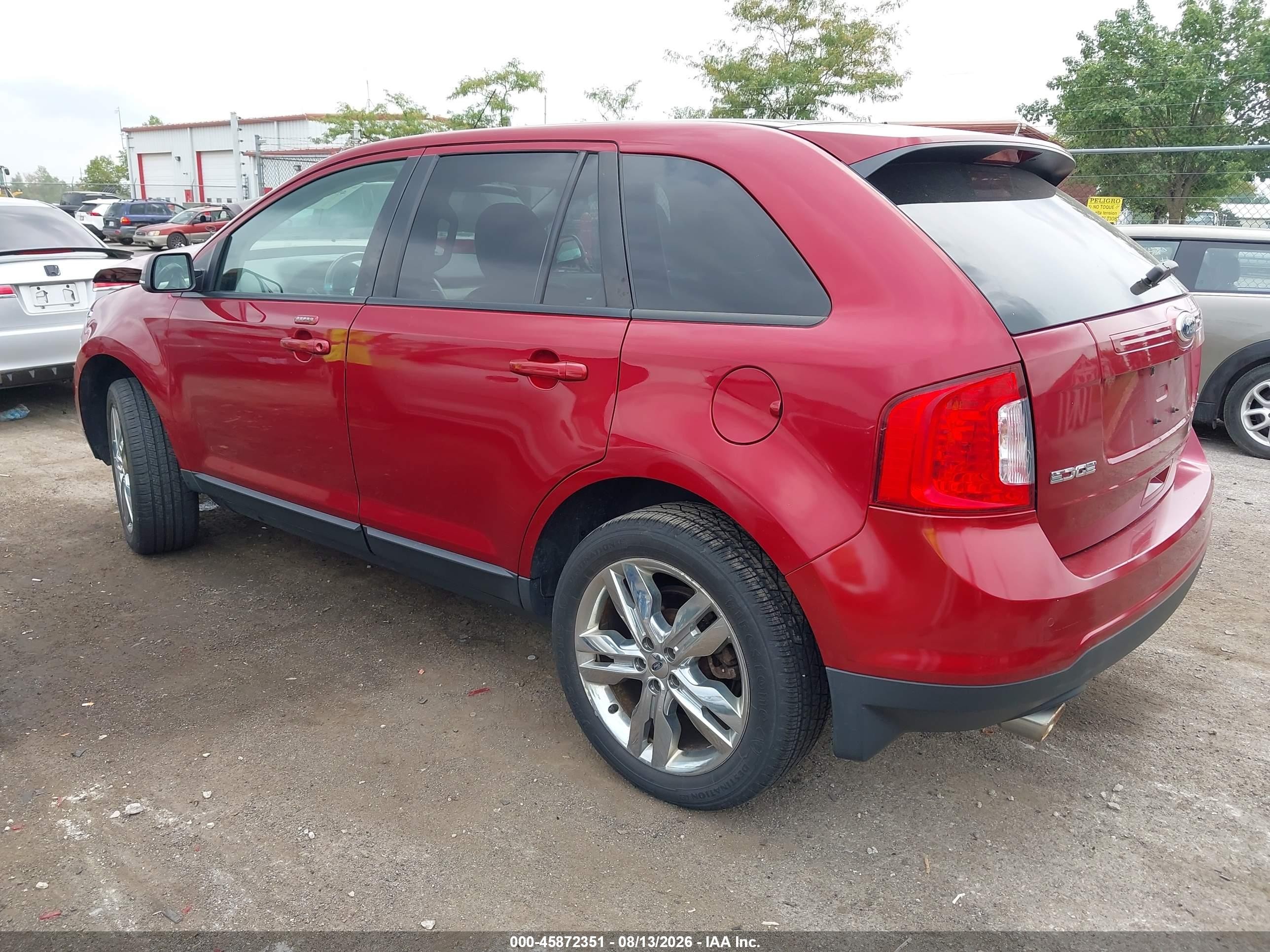 2014 Ford Edge Sel Red vin: 2FMDK4JC2EBB63309
