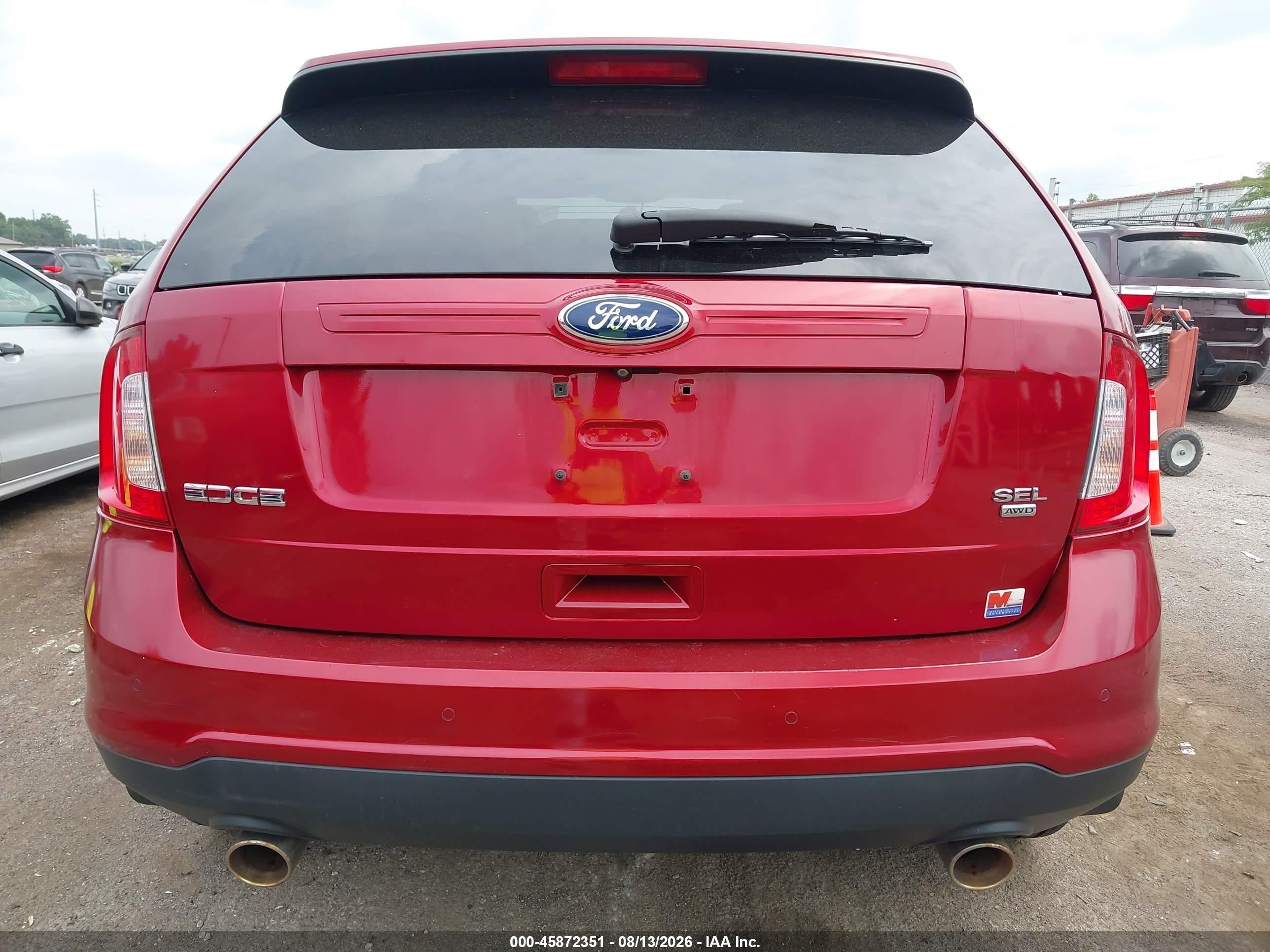 2014 Ford Edge Sel Red vin: 2FMDK4JC2EBB63309