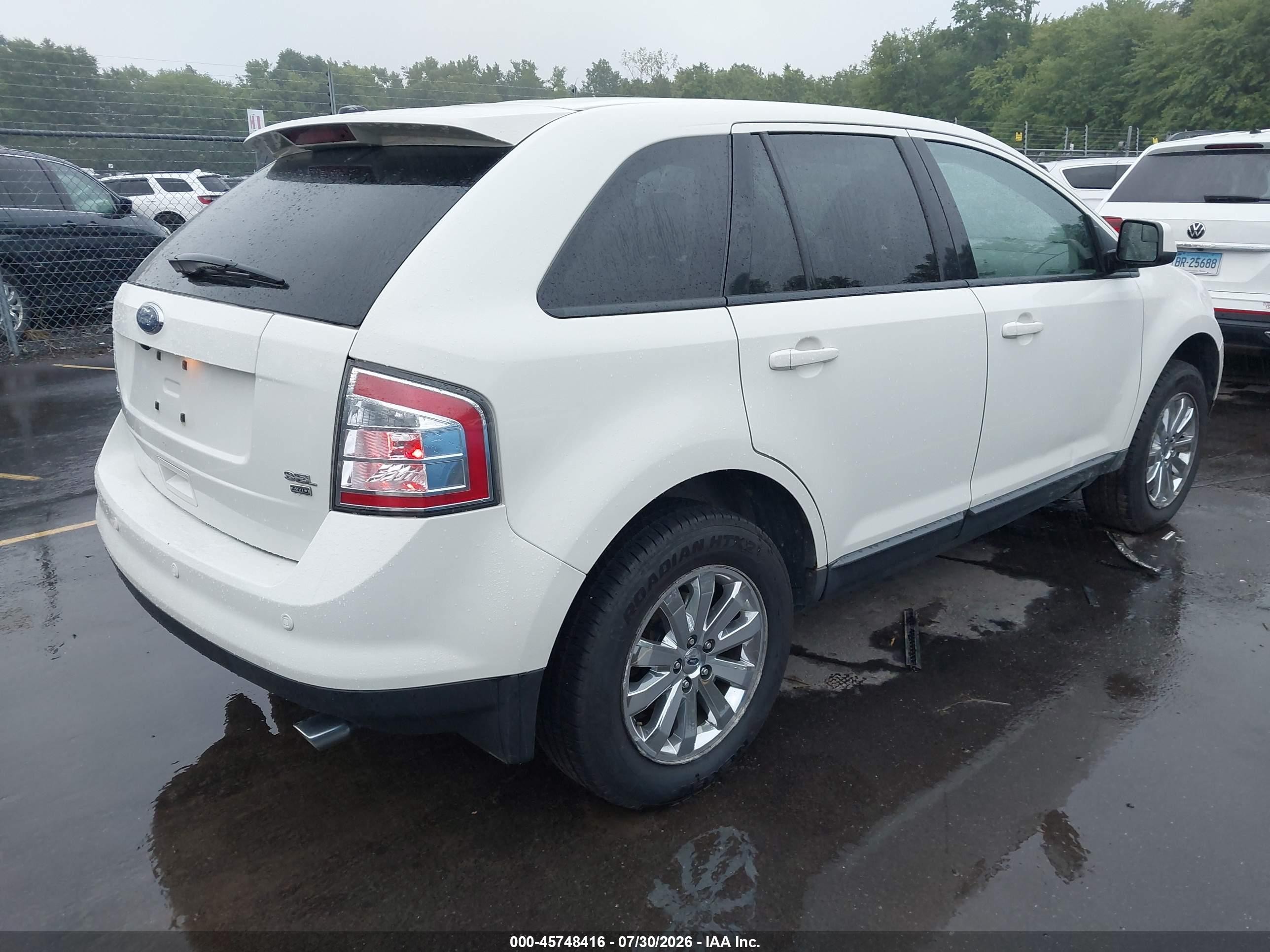 2010 Ford Edge Sel White vin: 2FMDK4JC3ABA24509