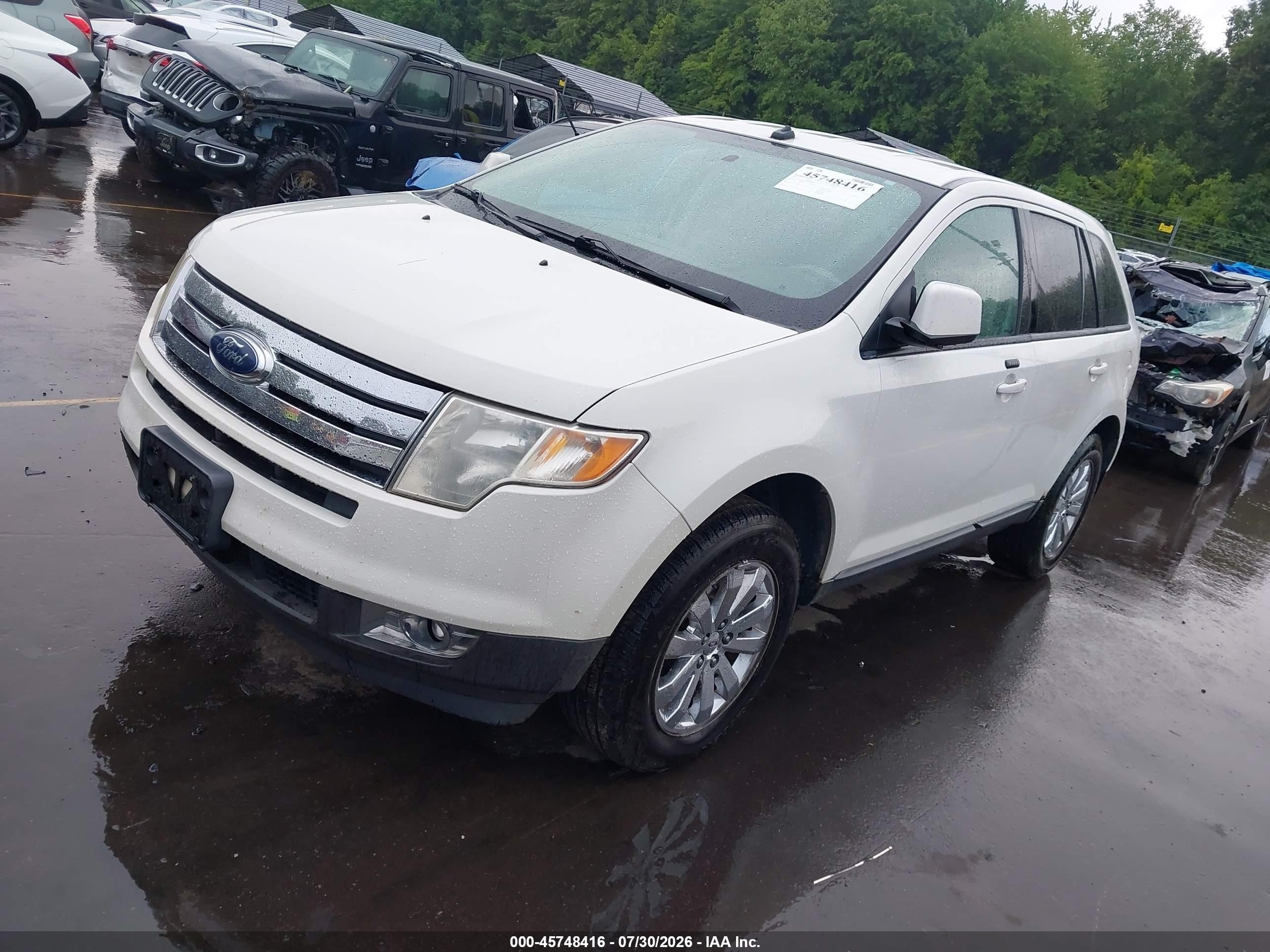 2010 Ford Edge Sel White vin: 2FMDK4JC3ABA24509