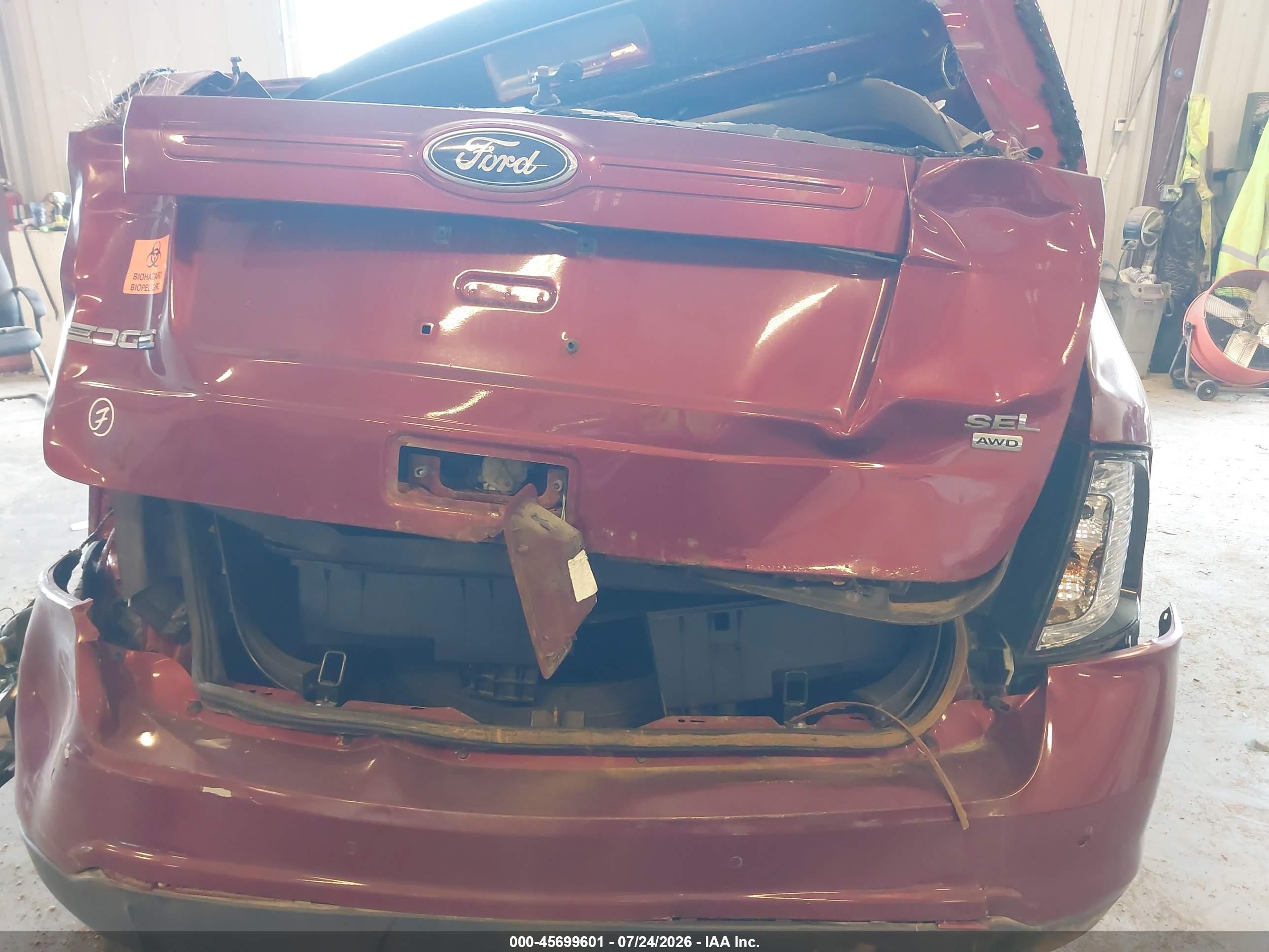 2013 Ford Edge Sel Red vin: 2FMDK4JC3DBA88828